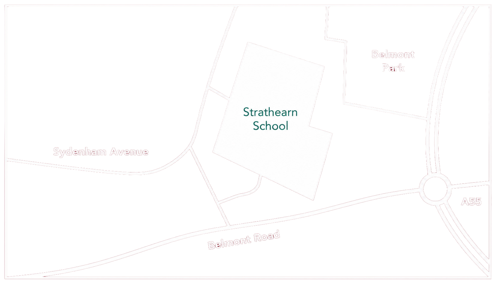 Simplified map of Strathearn School on Belmont Road