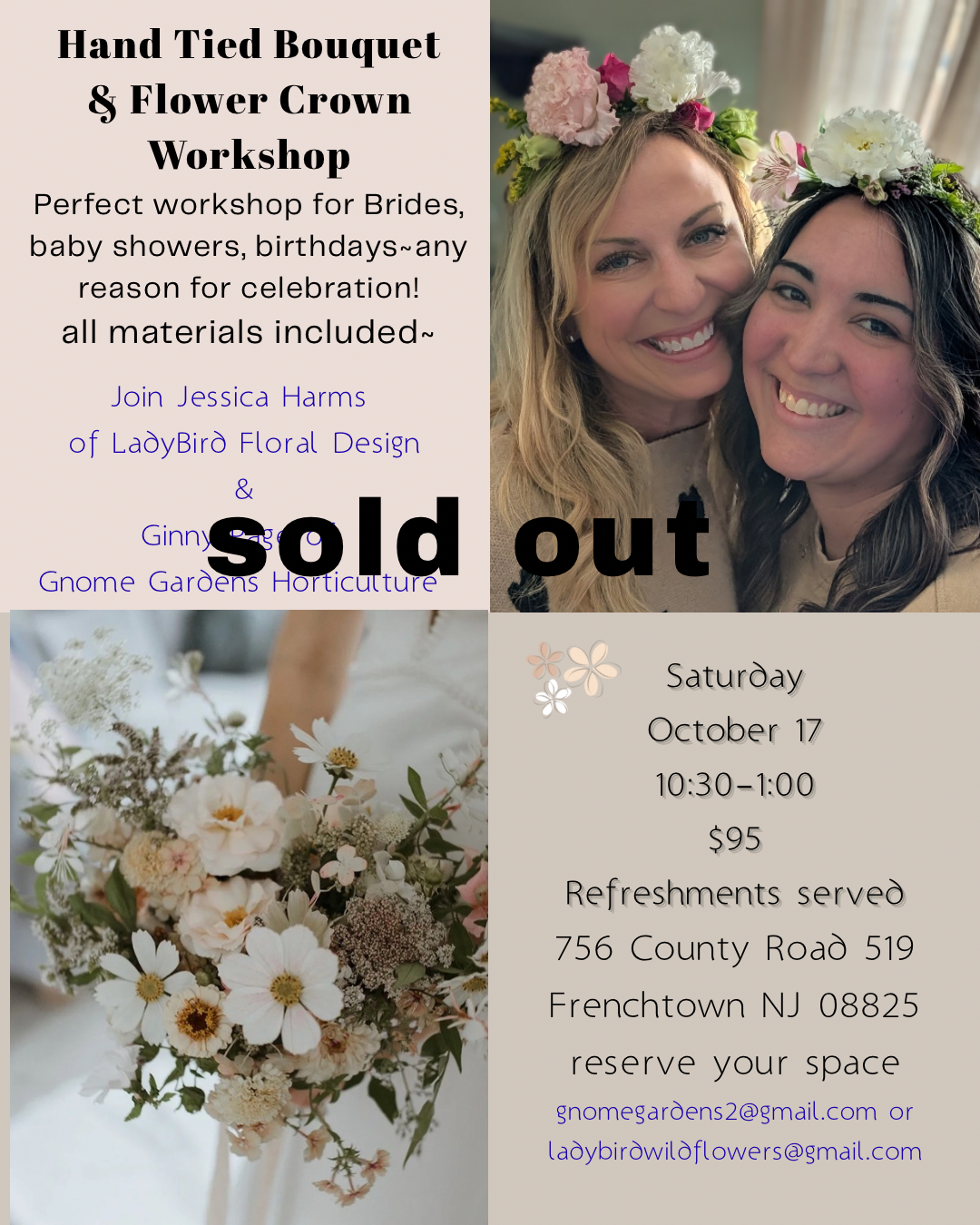 Hand Tied Bouquet & Flower Crown