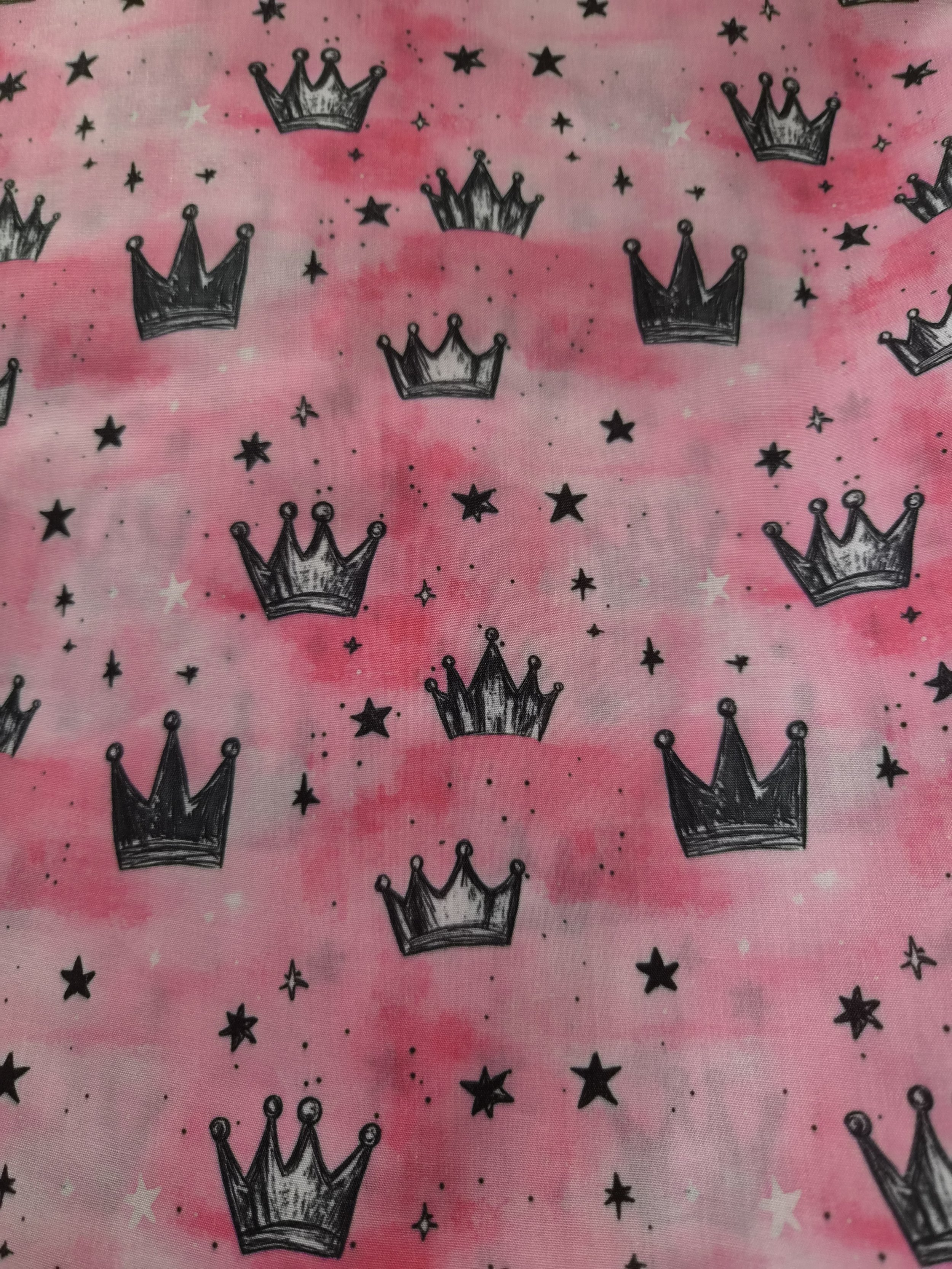 PRINCESS CROWNS AND STARS PINK POLYCOTTON BANDANA