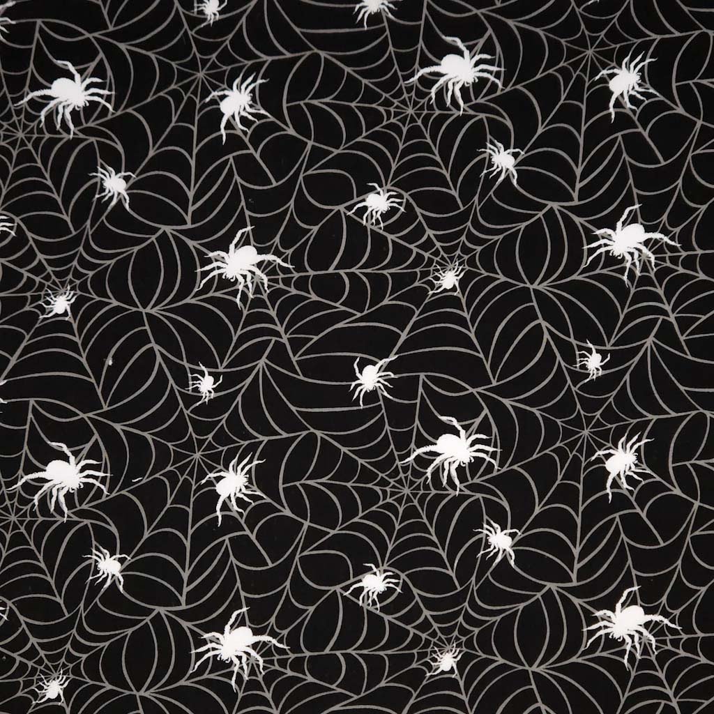 HAIRY SPIDERS & WEB BLACK POLYCOTTON COLLAR