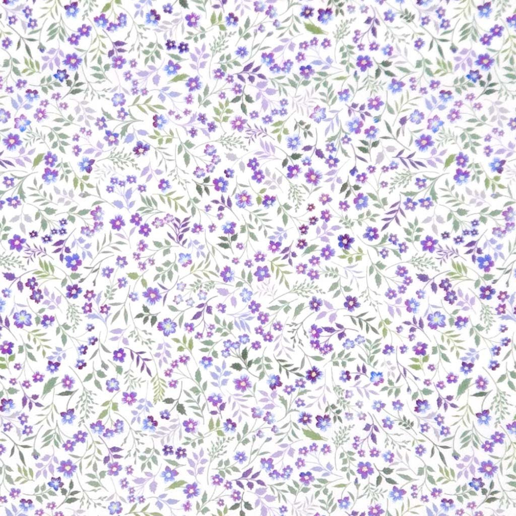 DITSY FLOWERS AND LEAVES POLYCOTTON LEAD