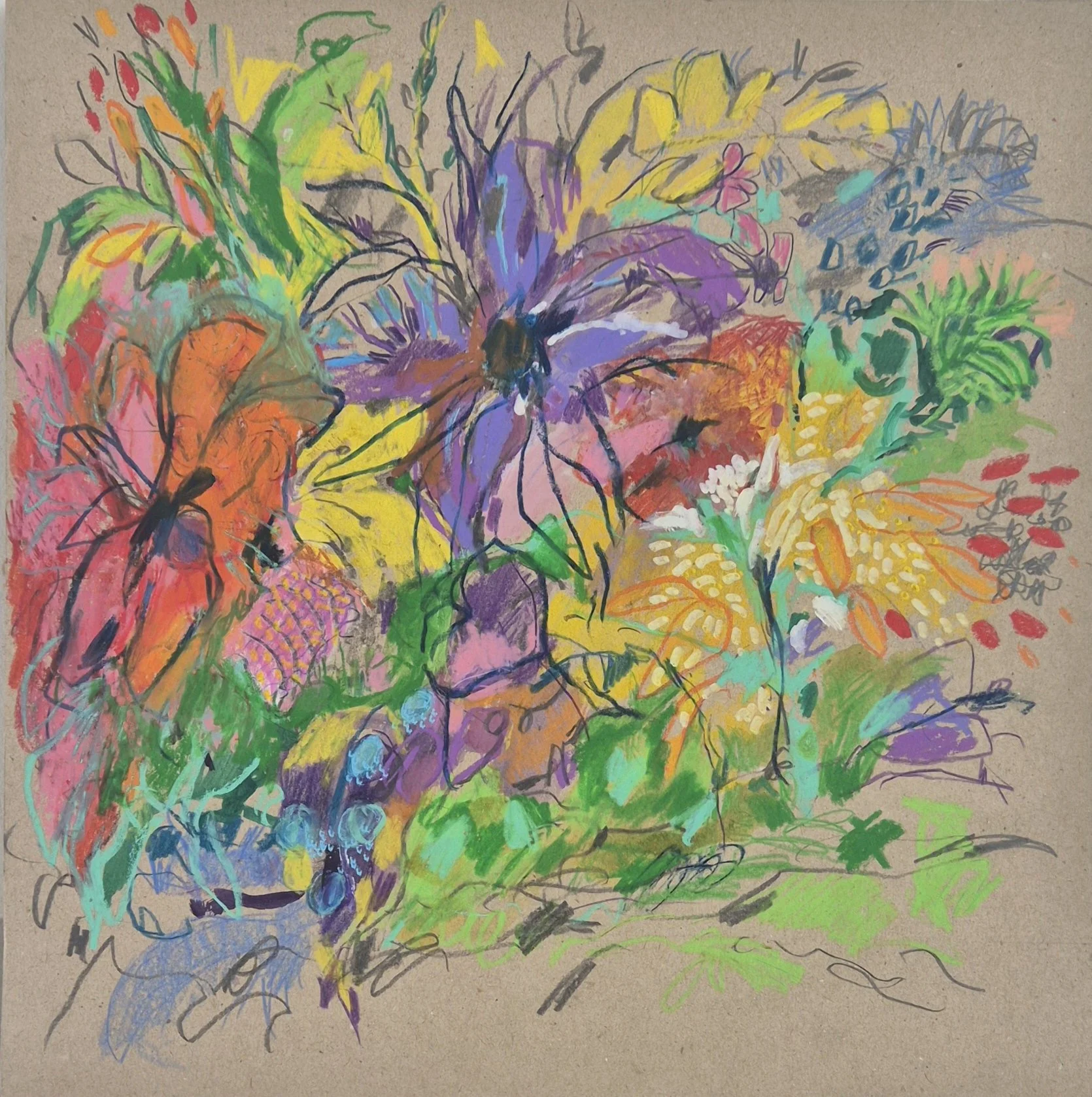 Untitled, 2026. 35×35 cm, Mixed Media on Cardboard