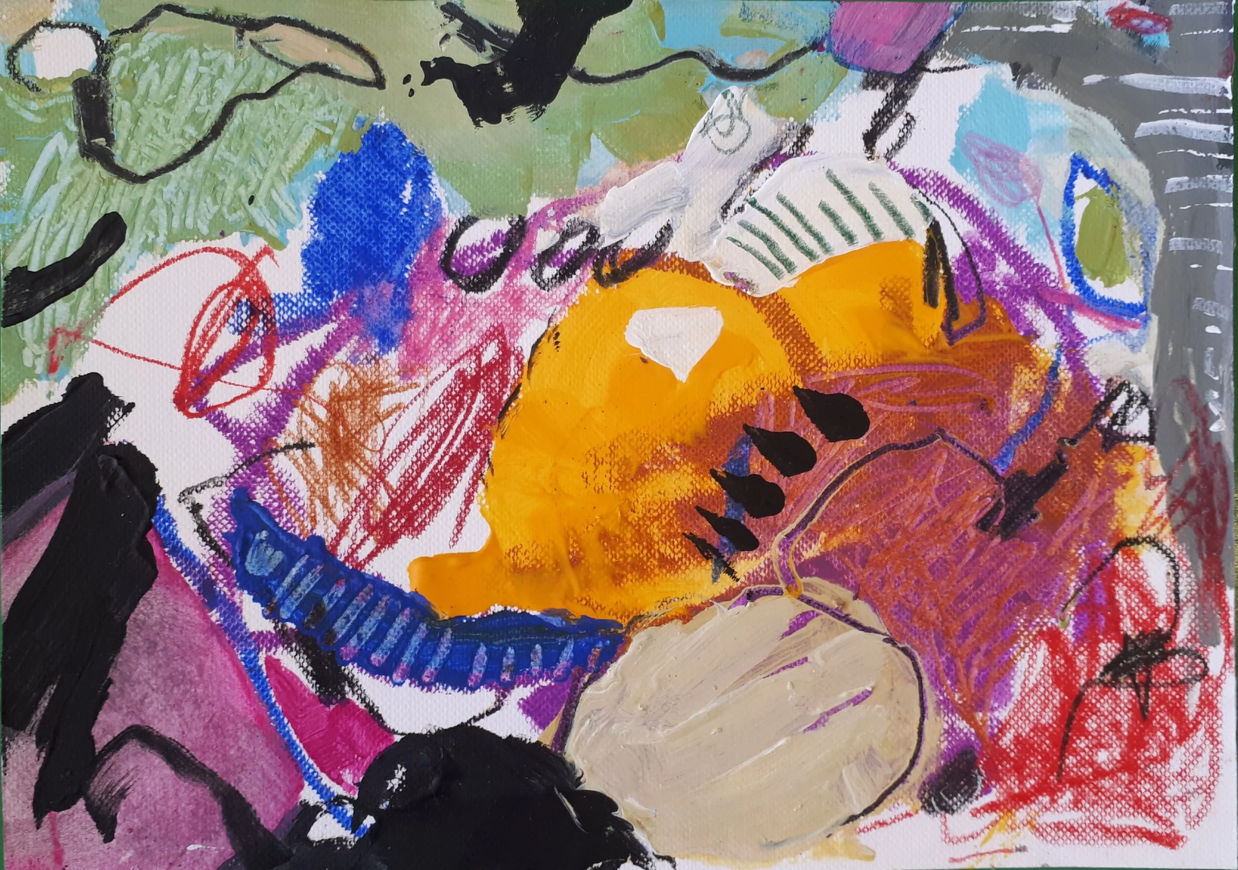 Untitled, 2020. 13X18 cm, Acrylic Mixed Media on Paper