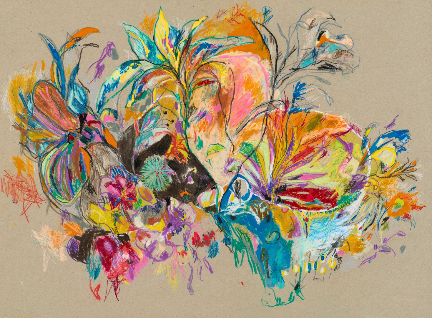 Magical Flowers (No. 5), 2020. 61X83 cm, Mixed Media on Cardboard