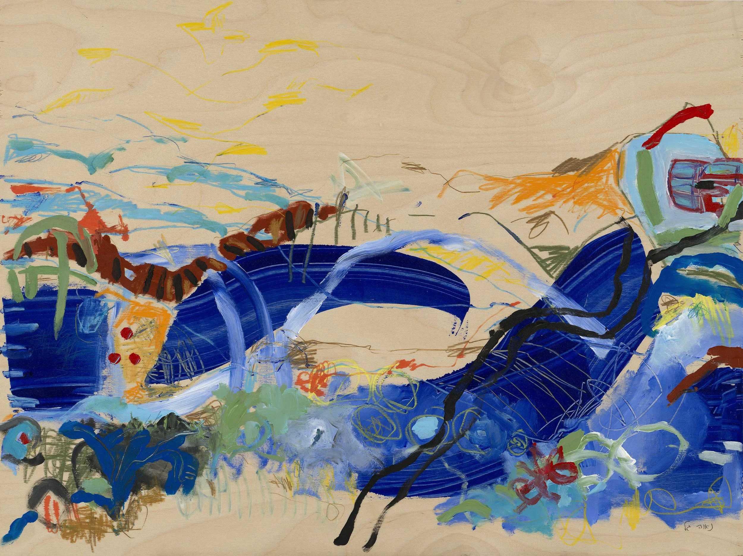 Blue Boats, 2021. 80x60 cm, Acrylic on Wood