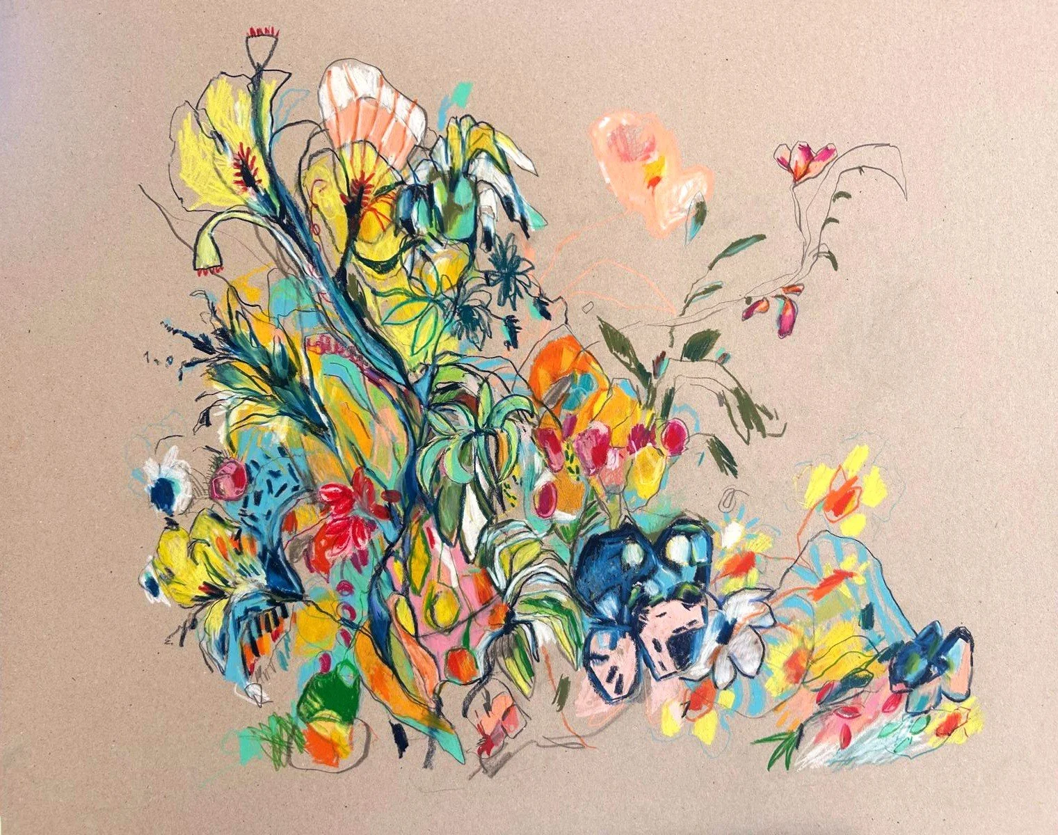 Magical Worlds (No. 9), 2026. 60X70 cm, Mixed Media on Cardboard