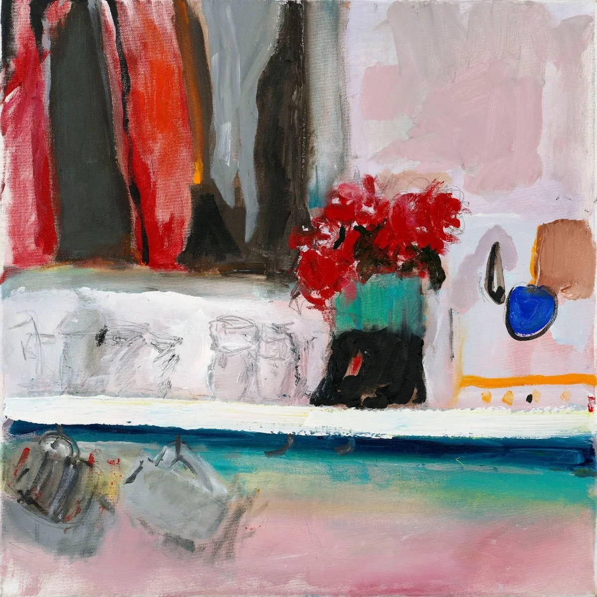 On the Shelf, 2024. 60x60 cm, Acrylic on Stretched Canvas