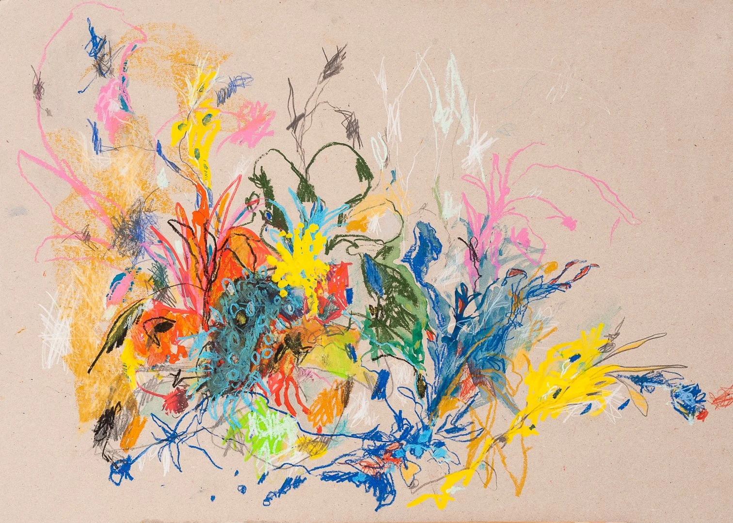 Magical Flowers (No. 7), 2020. 70x50 cm, Mixed Media on Cardboard