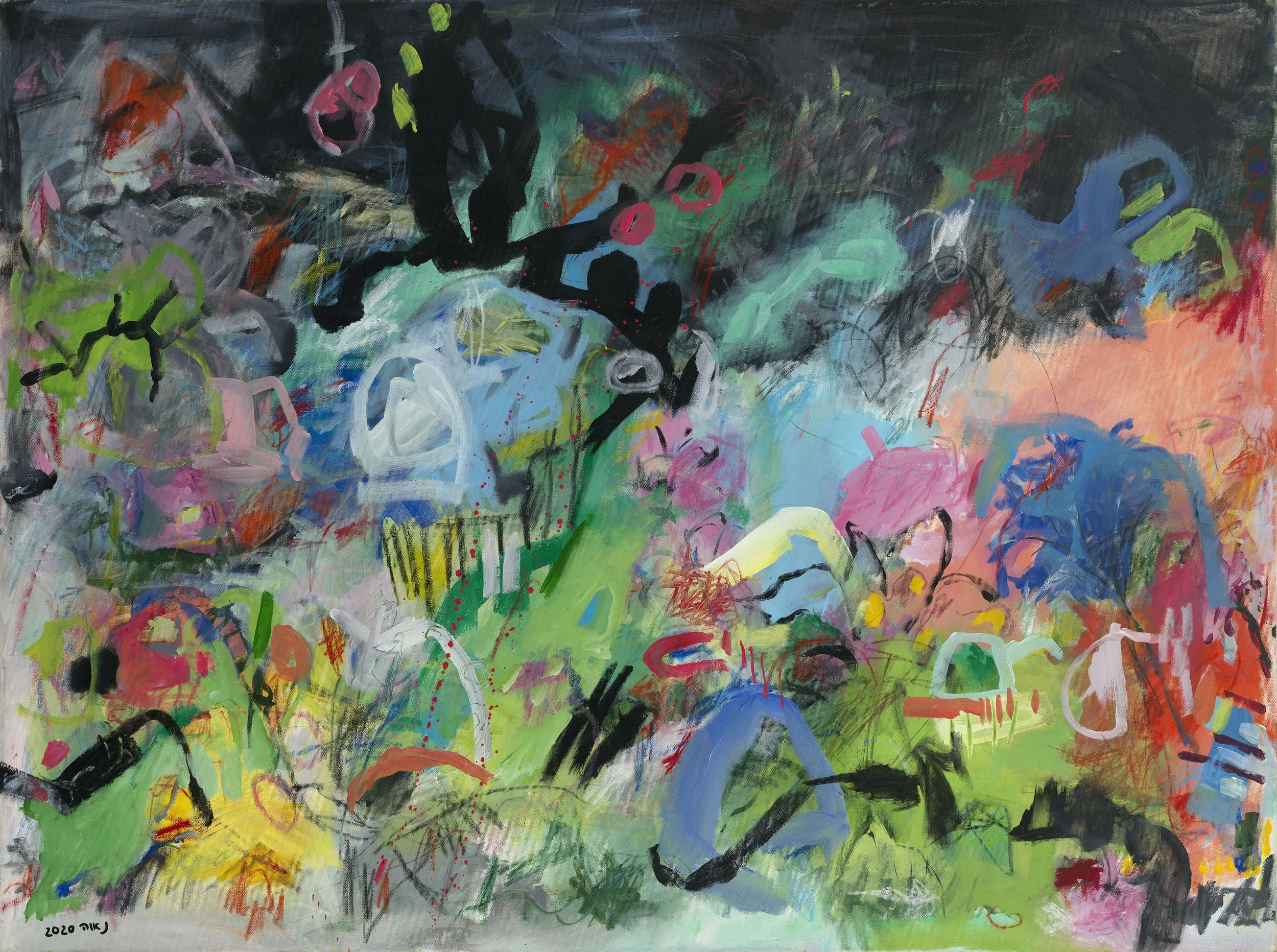 Dance of Colors, 2020. 90 x 120 cm, Mixed Media on Canvas  SOLD!