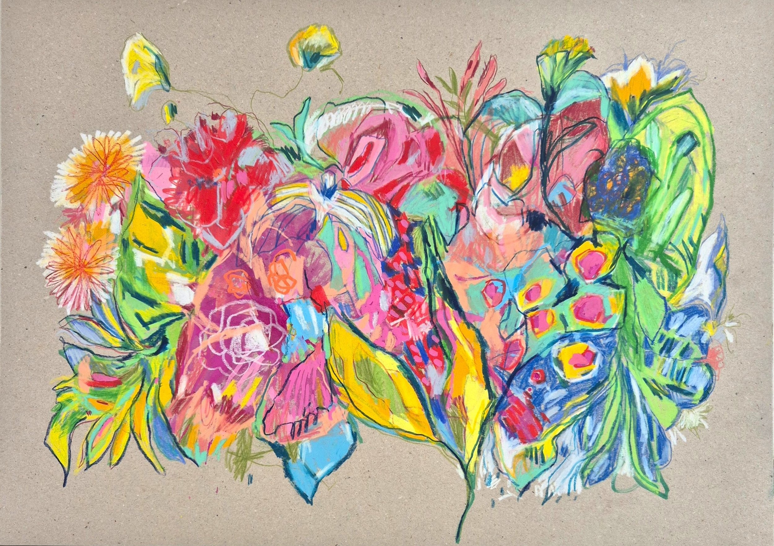 Magical Worlds (No. 4), 2026. 38X53cm, Mixed Media on Cardboard.