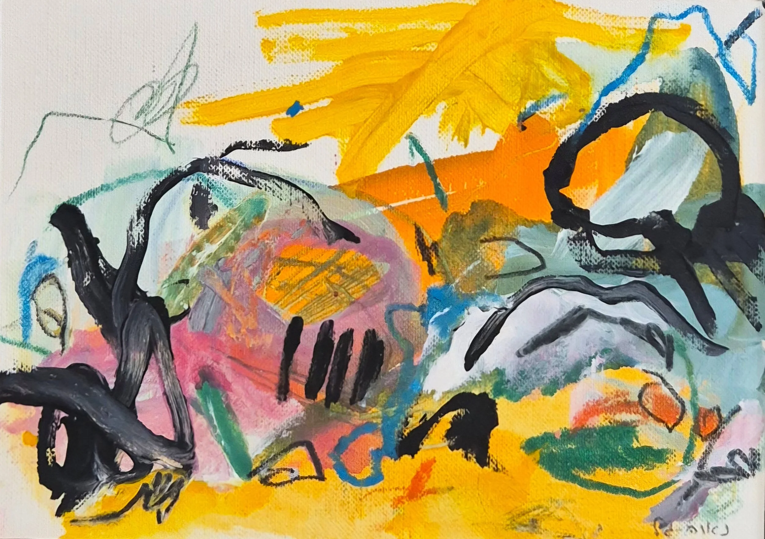 Untitled, 2020. 13X18 cm, Acrylic Mixed Media on Paper