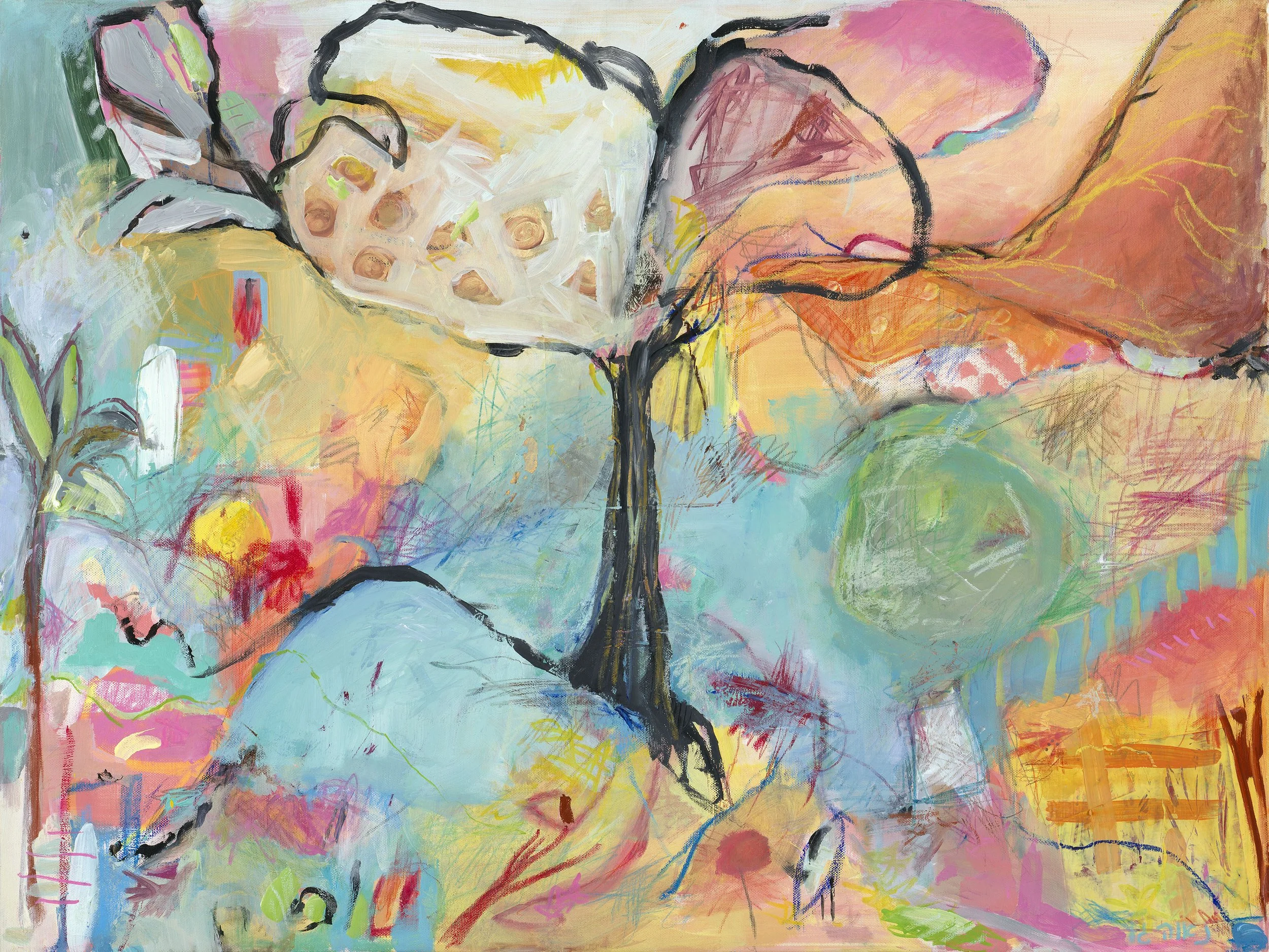 Colorful Magic Tree, 2021. 80x60 cm, Mixed Media on Canvas