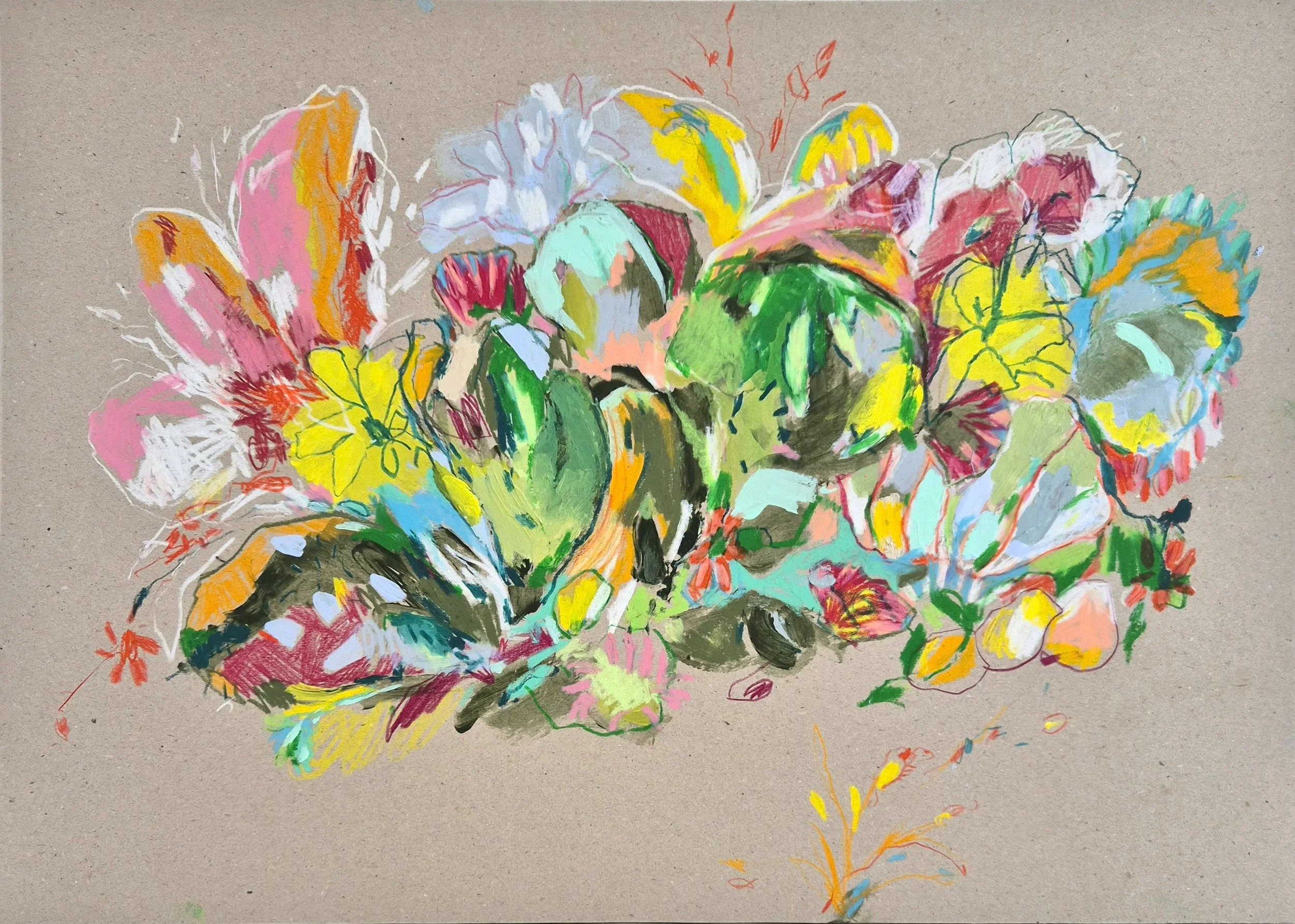 Magical Worlds (No. 1), 2026. 38X53 cm, Mixed Media on Cardboard