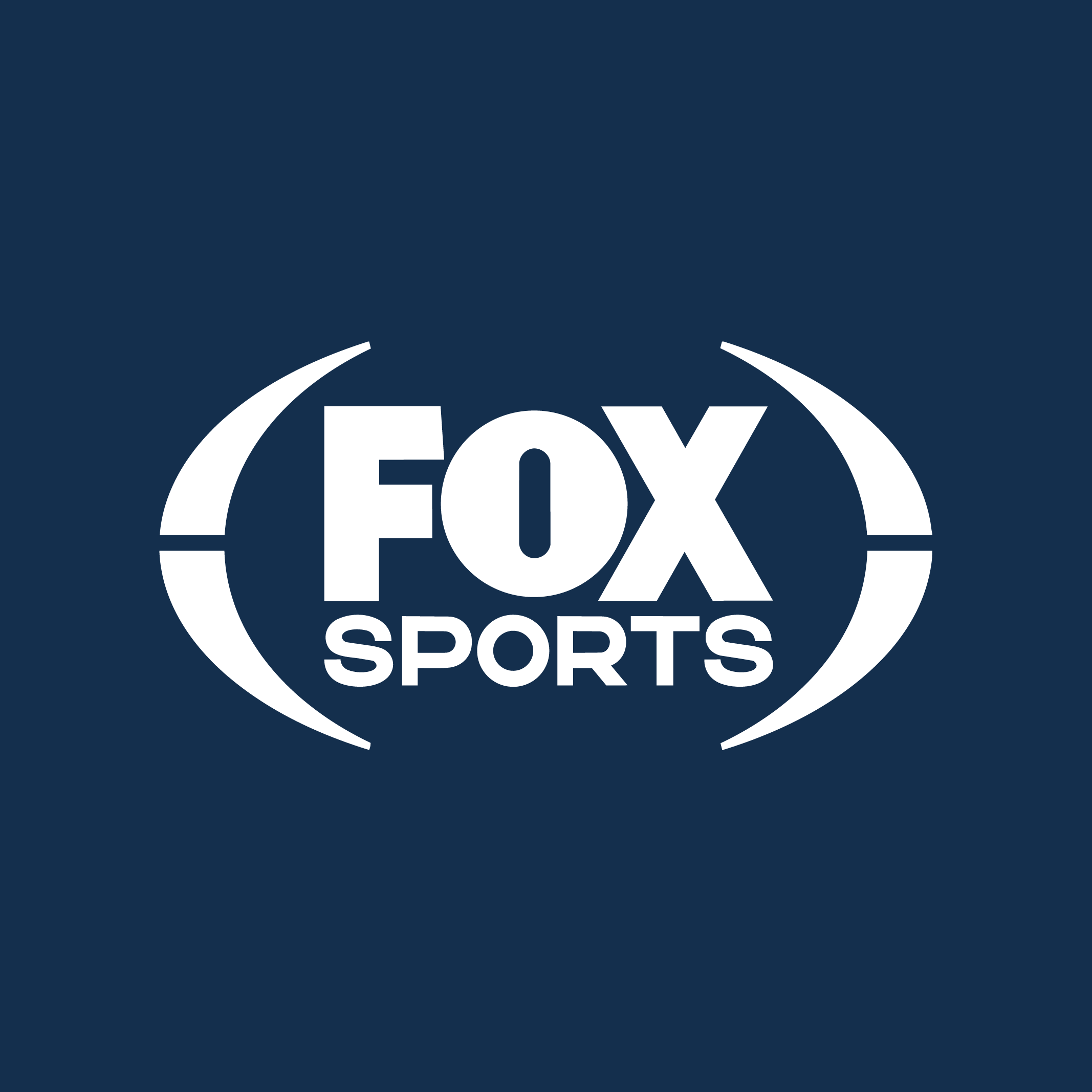Logo of Fox Sports with white text and a circular design on a blue background.