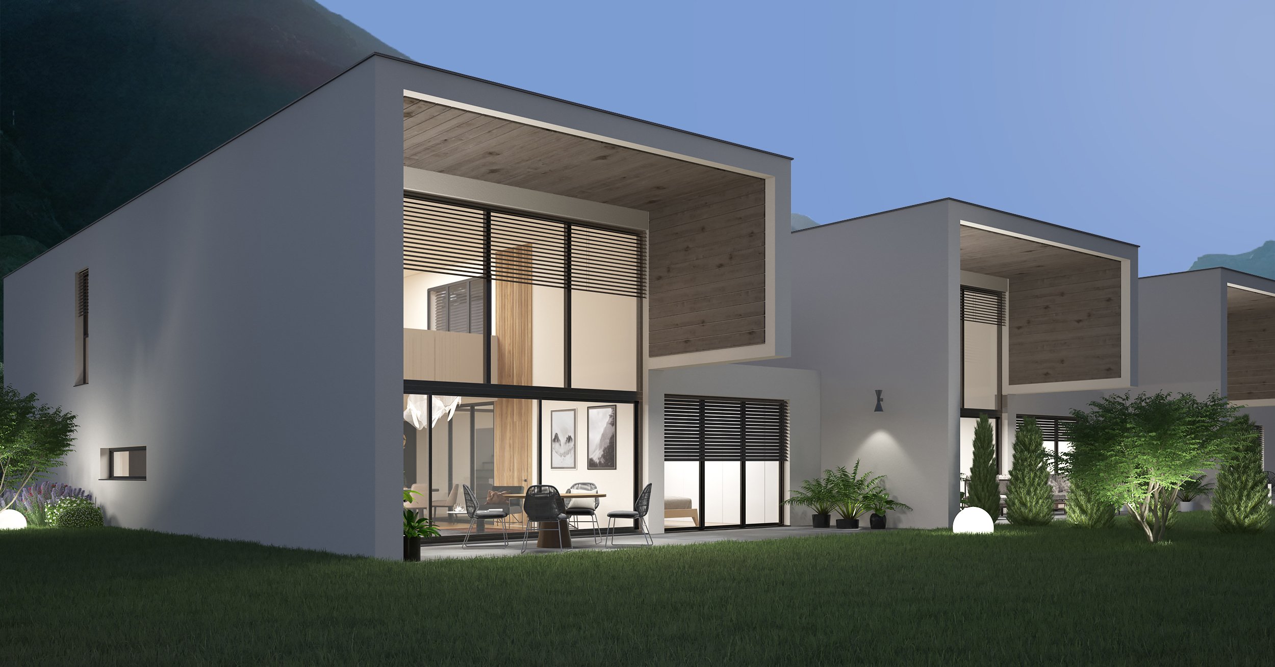 Projet de 3 villas juxtaposées, Gampel (VS)