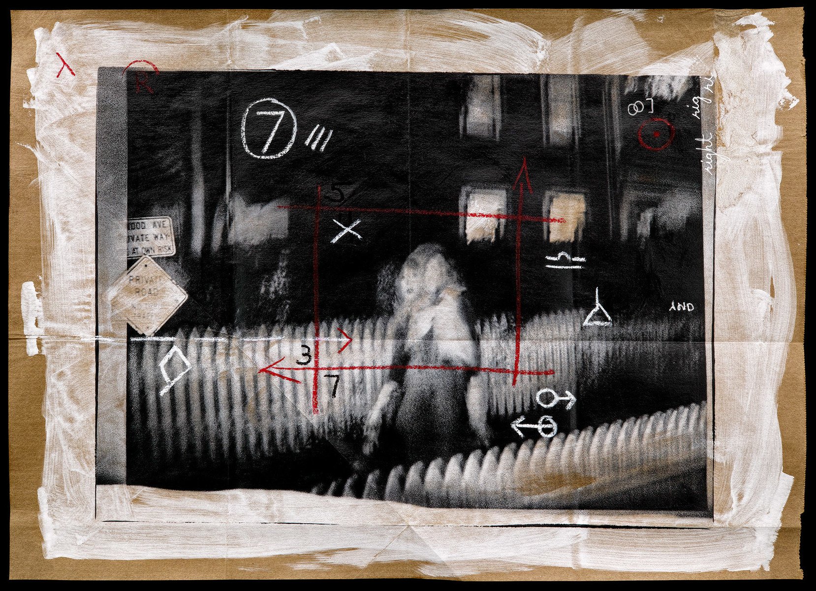 AND • Pigment on hand coated deconstructed paper bag with mark making • 15.5" x 21.5" • 2024