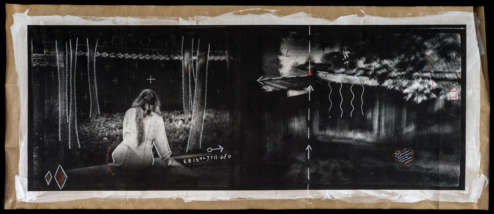 Panoramic artwork from The Nothing There is by EveNSteve Schaub. Made in Los Angeles at the Huntington Museum in the Japanese garden using a 1939 Minox Riga camera loaded with Italian P30 Black and White Film.