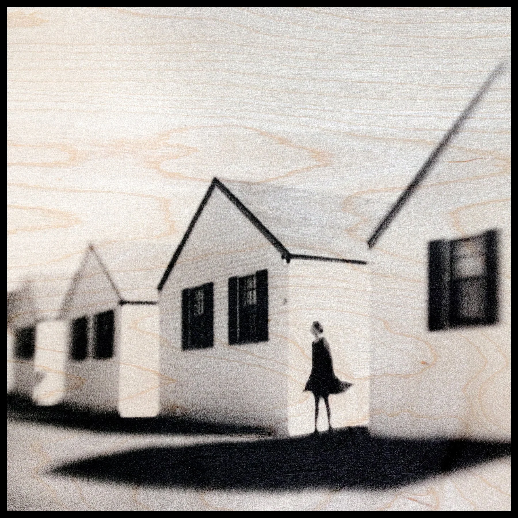 Dress, Truro, Cape Cod • 10" x 10" Pigment on Maple Veneer