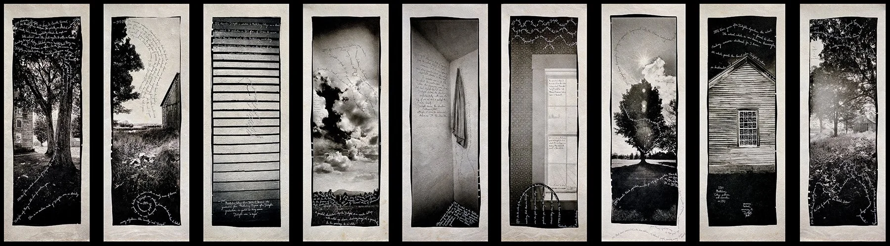 The Home Of My Choice • 47.5" x 182″ Pigment on Hand Made Amate Paper with hand written text • 2020