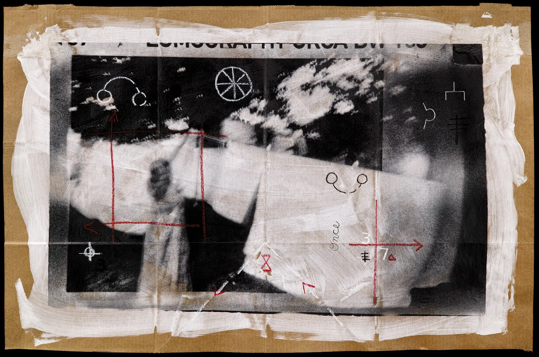 Once • Pigment on hand coated deconstructed paper bag with mark making • 15.5 x 24" • 2024