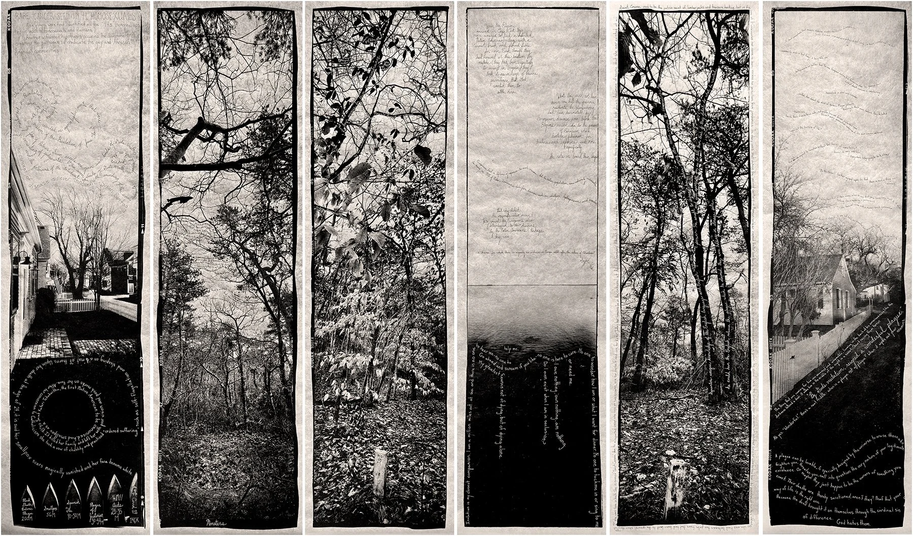 A Wonderful Plague • 75” x 132”  Pigment on Japense Kinwashi with hand written text • 2020