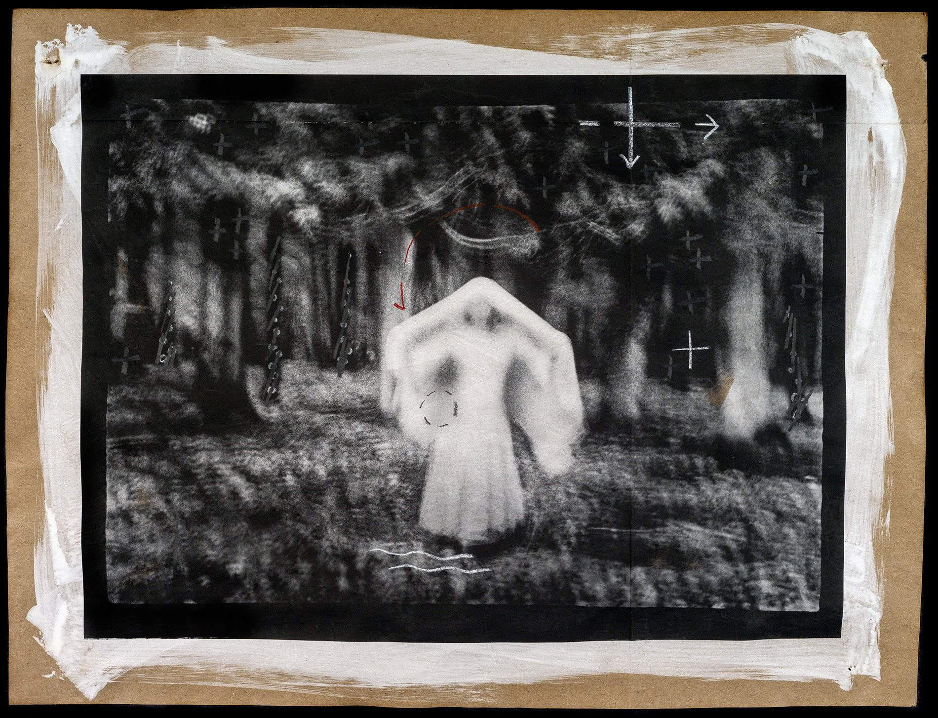 Made at the back meadow of the Clark Museum, MA as a reflection on a Sargent Painting hanging in the Museum. Made with a 1939 Minox Riga Spy Camera with Italian Black and White Motion Picture film.