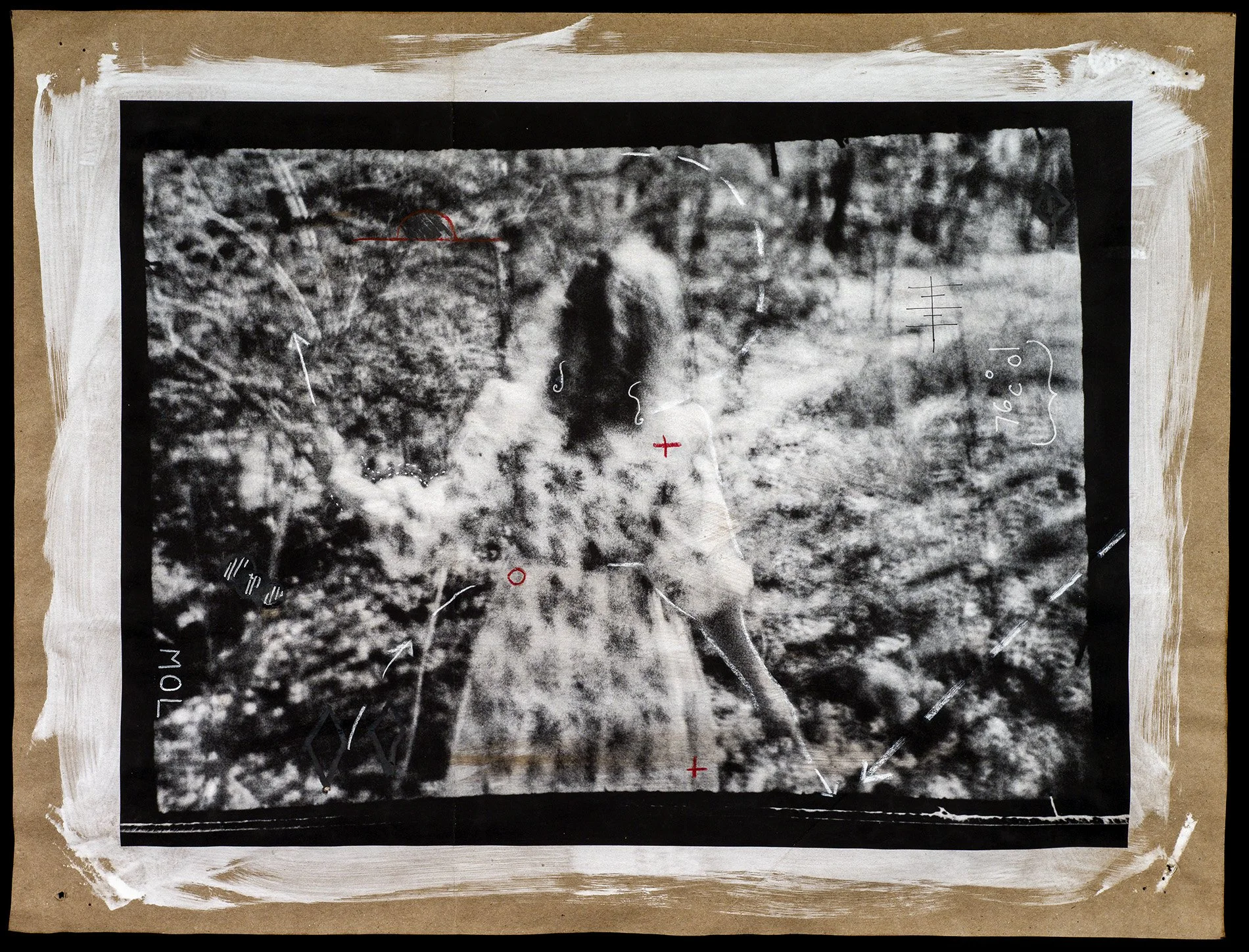 MOL • Pigment on hand coated deconstructed paper bag with mark making • 15.5" x 20.5 • 2024