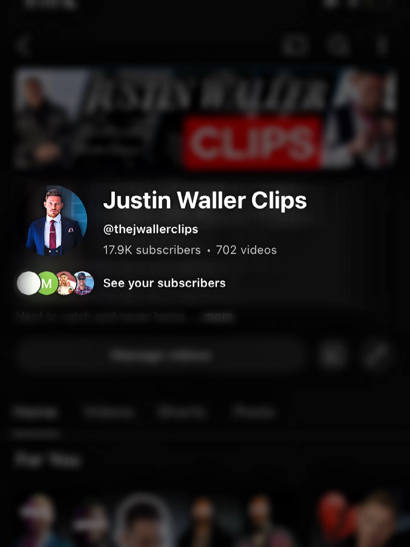 TikTok profile of Justin Waller Clips showing profile picture and subscriber information.