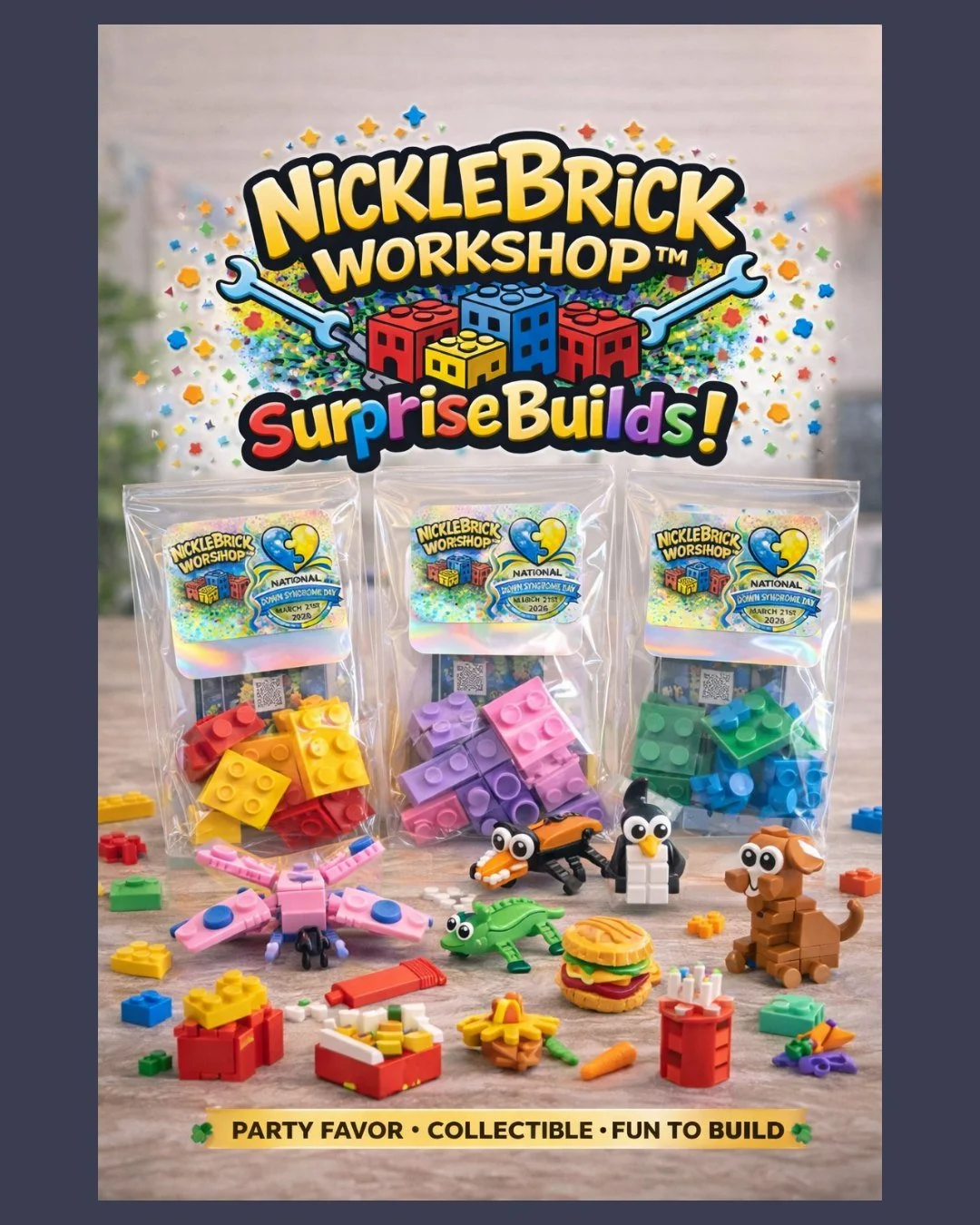 New in our Etsy shop from NickleBrick Workshop&trade; 💛🧱

NickleBrick Surprise Build Kits are here &mdash; and they&rsquo;re perfect for Build + Take Home fun!

Each kit is:
🧱 a surprise build
💛 each one is different
🎉 perfect for party favors

