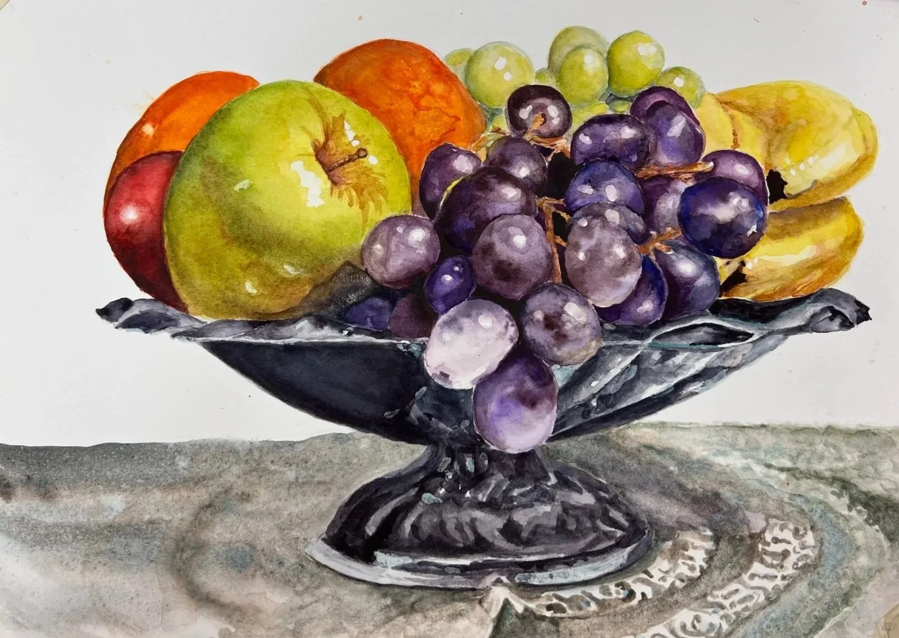 Still a Fruit Bowl $225
Watercolor 9" x 11"
(So fun to play with rounded forms)