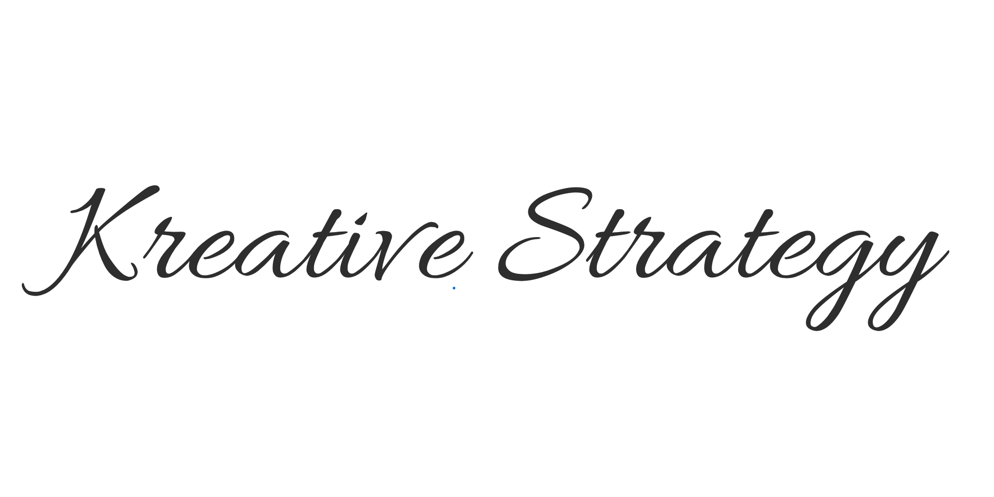 Black background with the white text "Kreative Strategy" in cursive font.