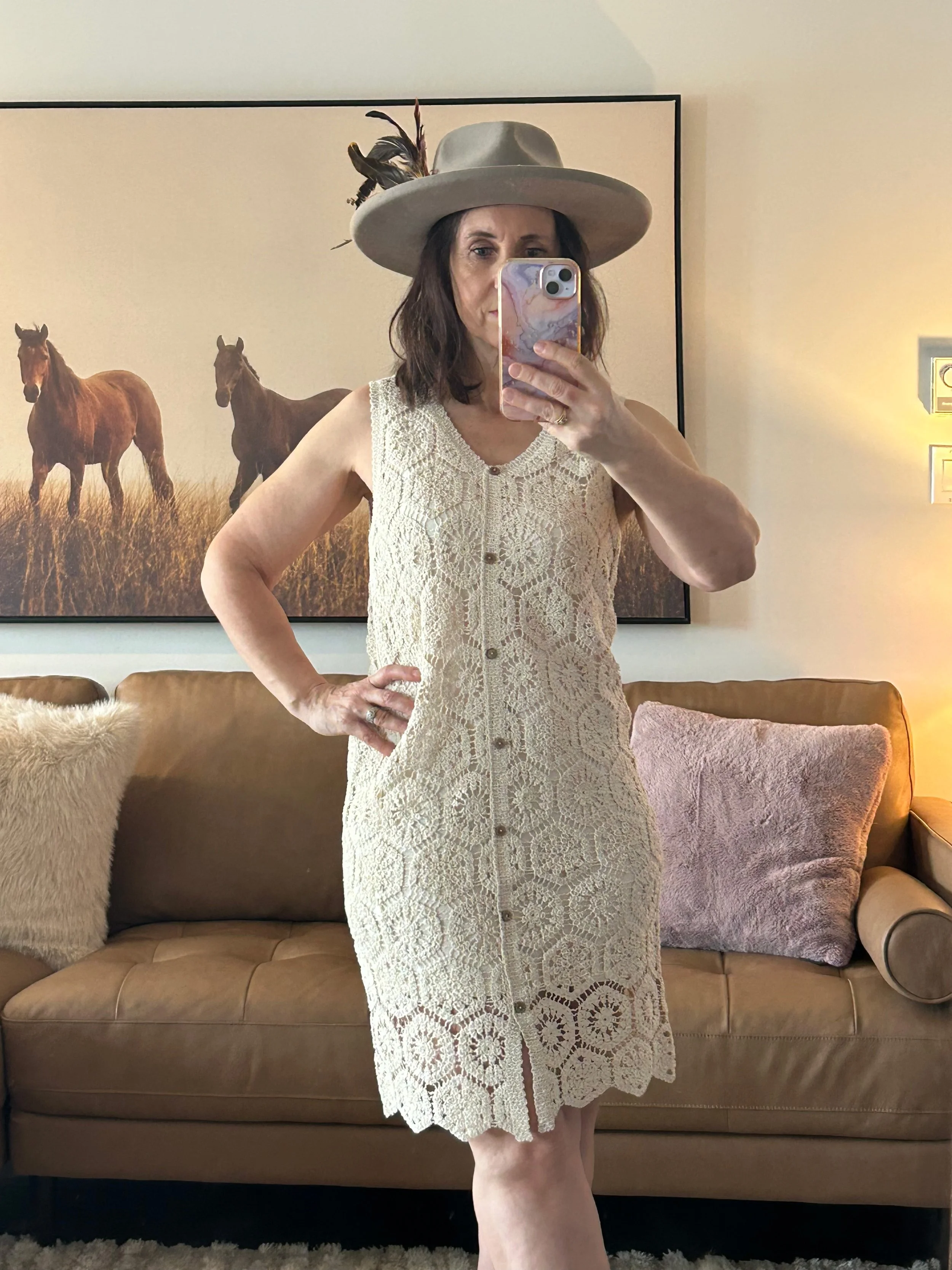 Crochet Sleeveless Midi Dress