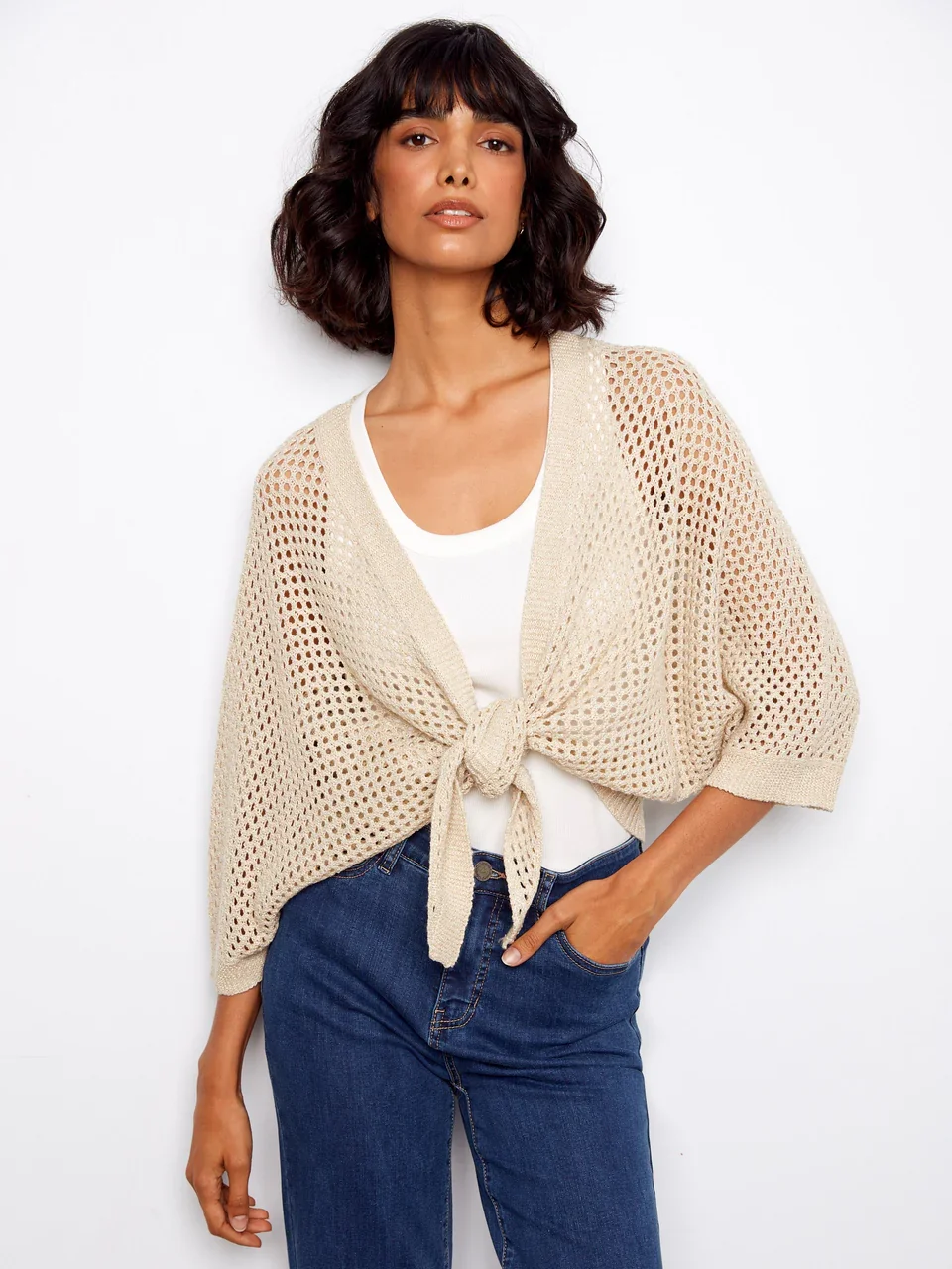 Crochet Lurex Sweater Shrug