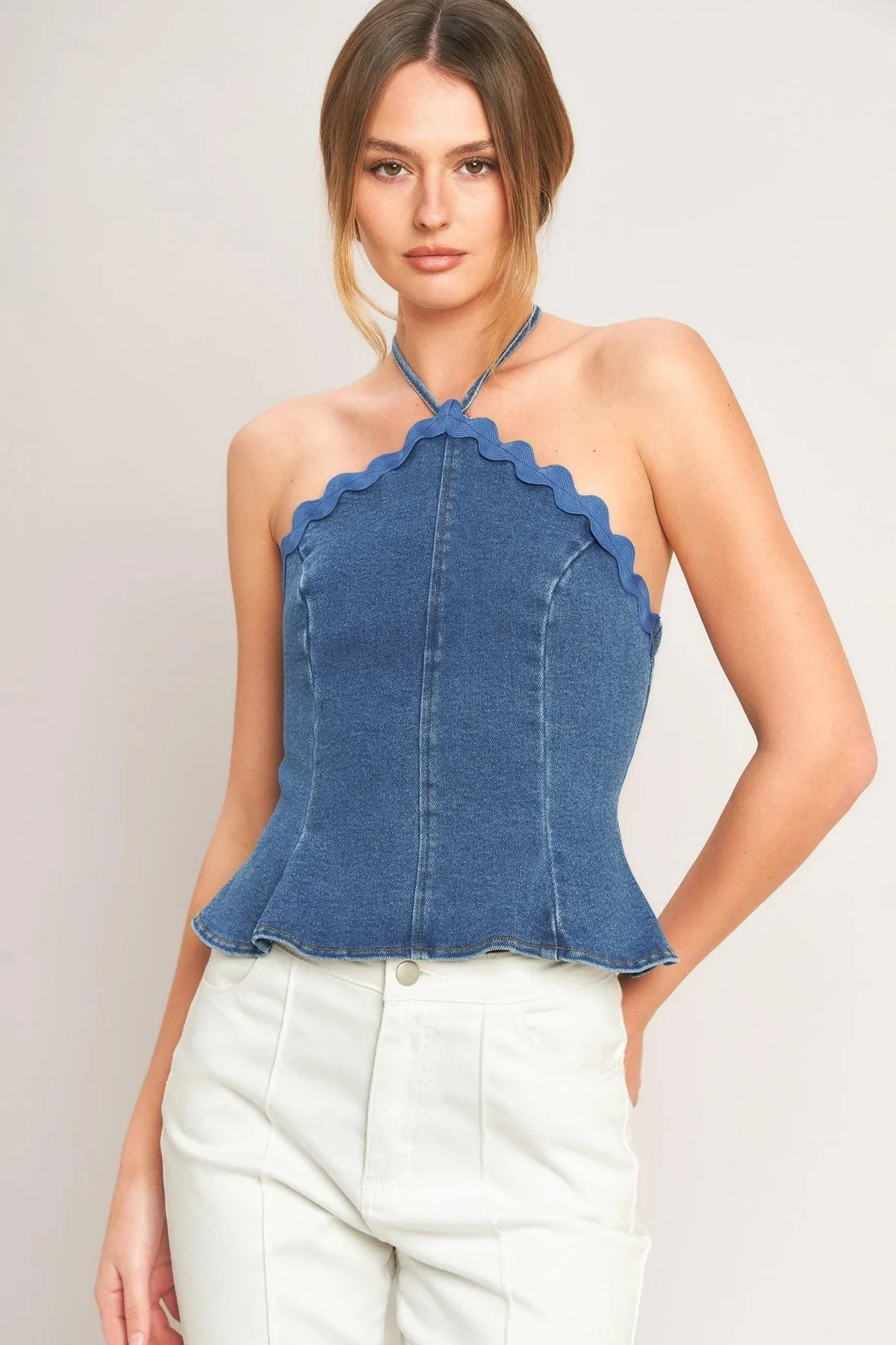 Demin Halter Top