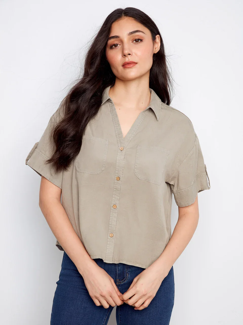 Blouse With Patch Pockets