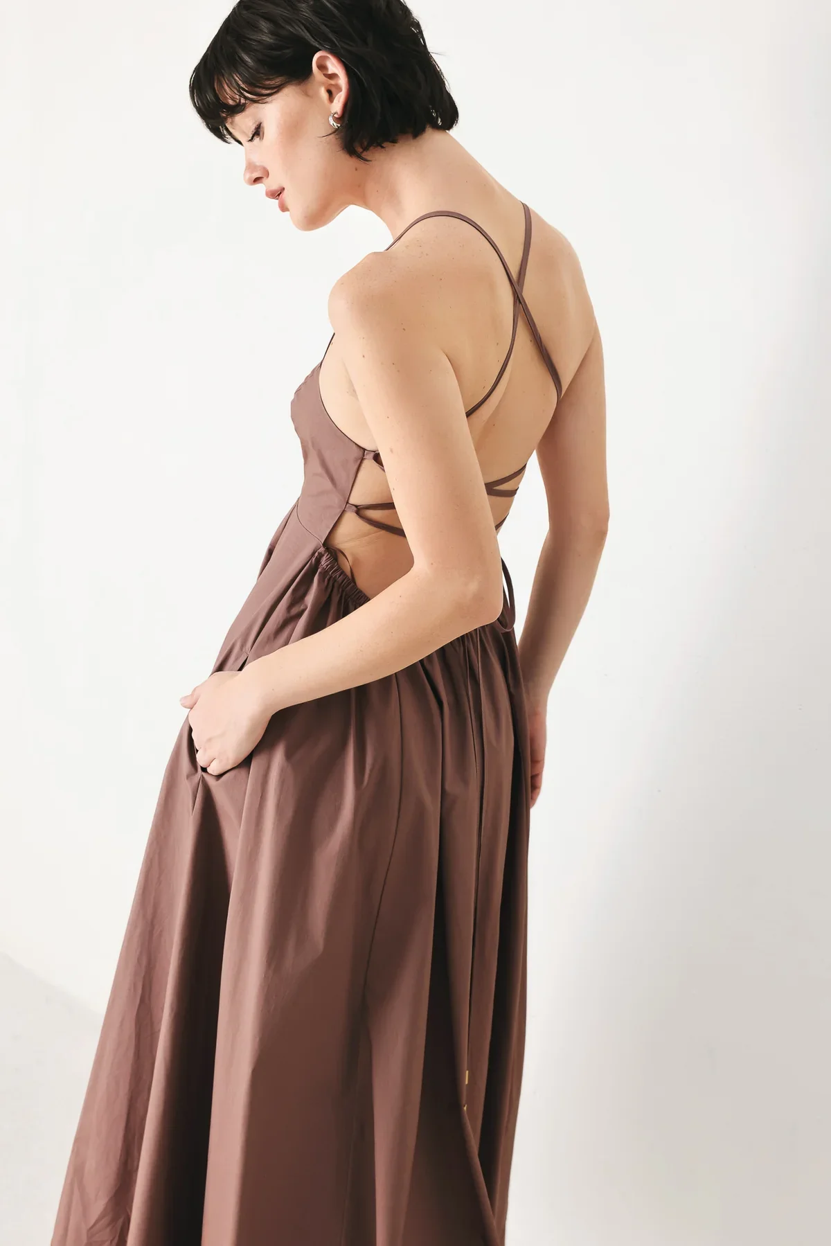 Sophisticated Cross-Back Maxi Dress