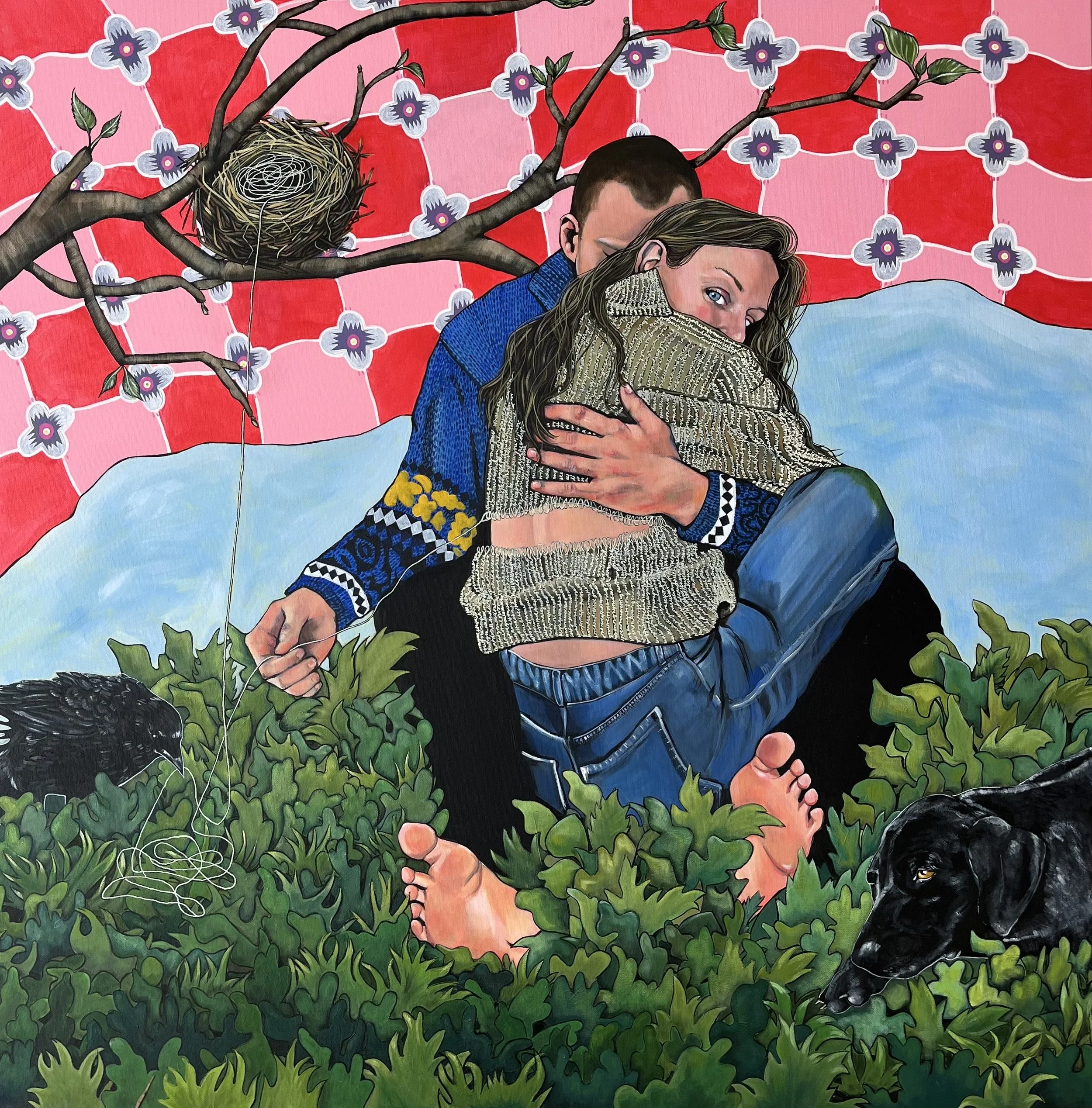 ‘Unravelling’ Acrylic on canvas 100 x 100cm