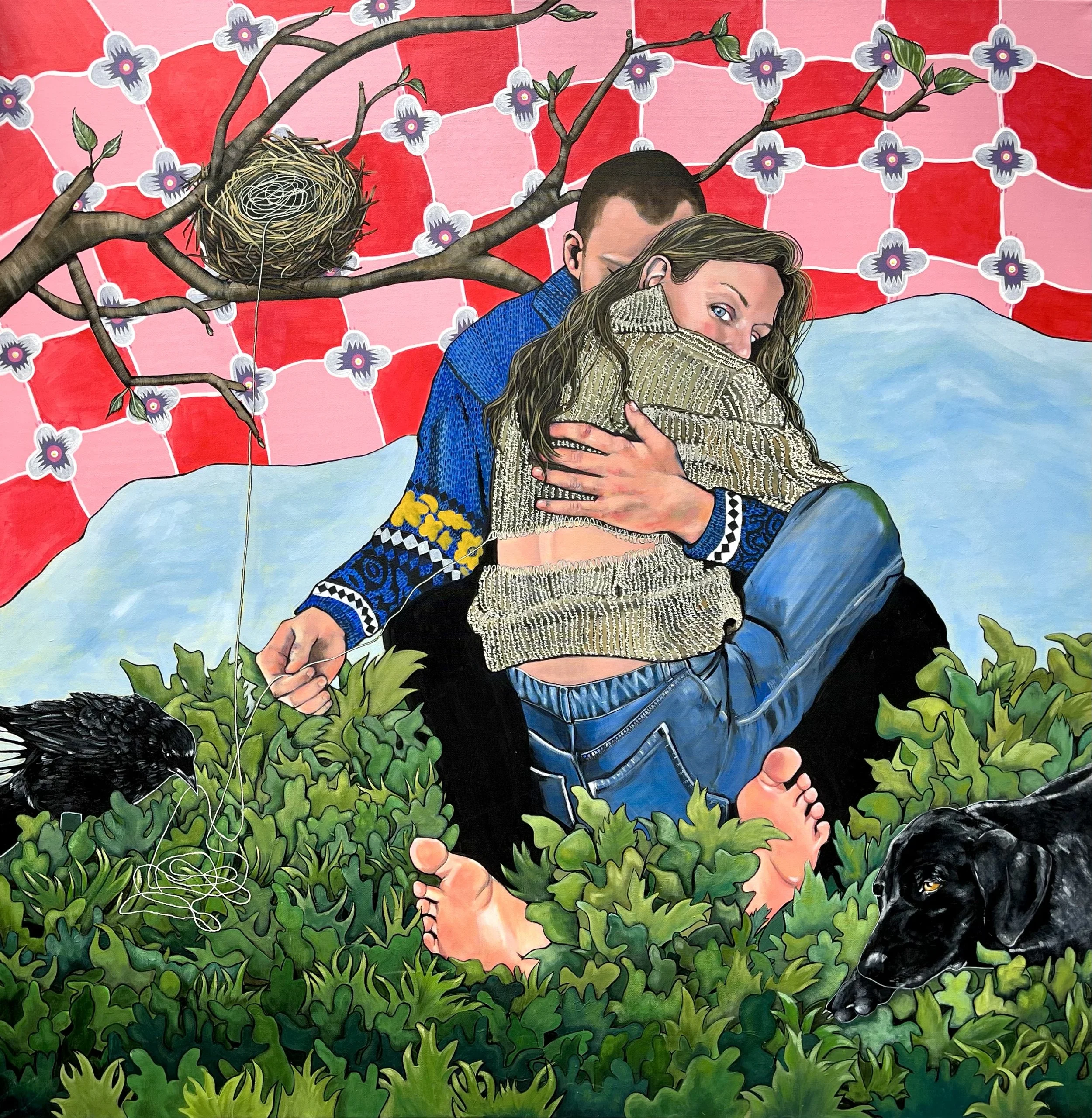 ‘Unravelling’ Acrylic on canvas 100 x 100cm