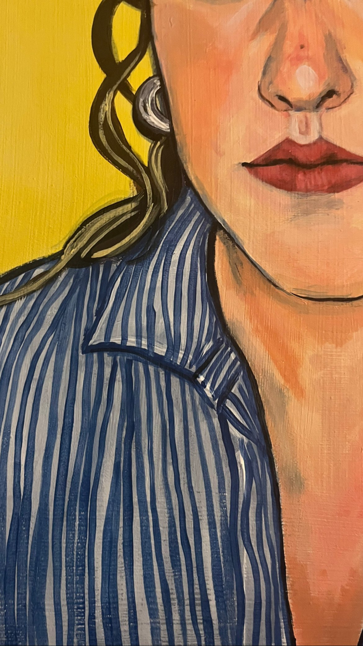 Details of a summer self portrait - Acrylic
