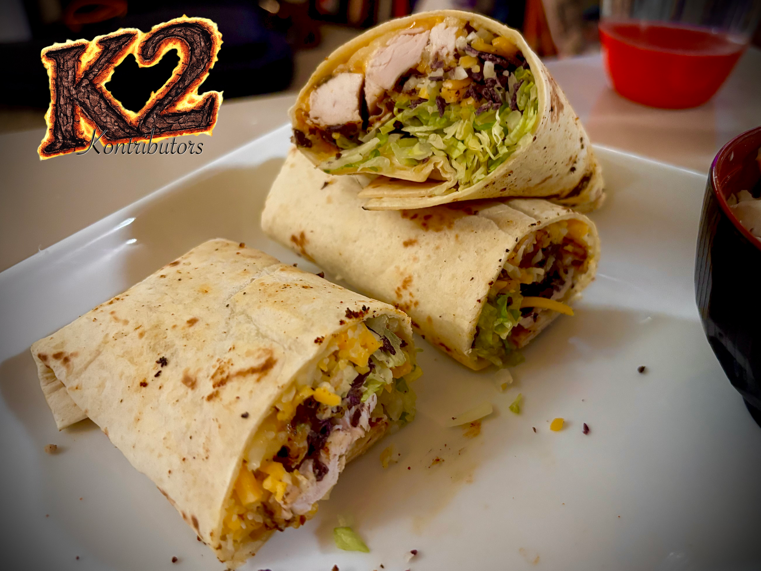 Southwest Burrito with K2 Chicken, prepared by Greg K