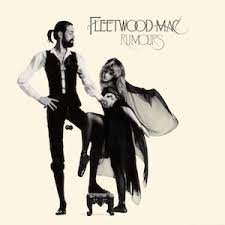 Black and white sketch of a man and woman, with the woman holding a guitar, and the words 'Fleetwood Mac Rumours' written above them.