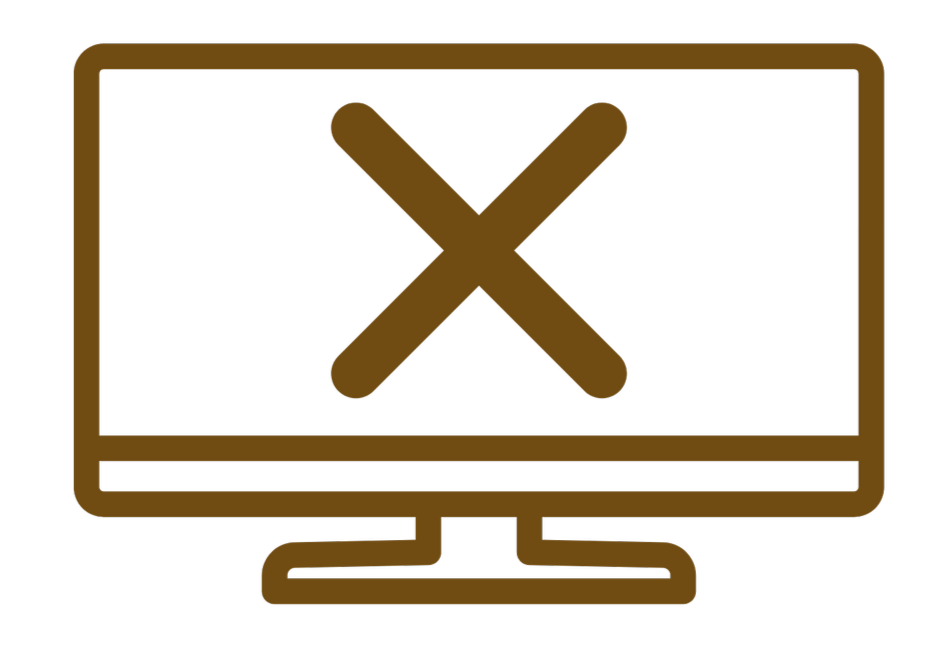 Icône d'écran avec un X illustrant la déconnexion