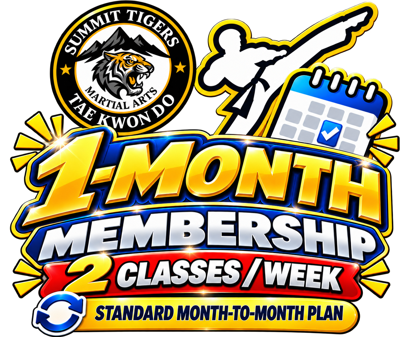 Month-to-Month Taekwondo Membership — 2 Classes per Week