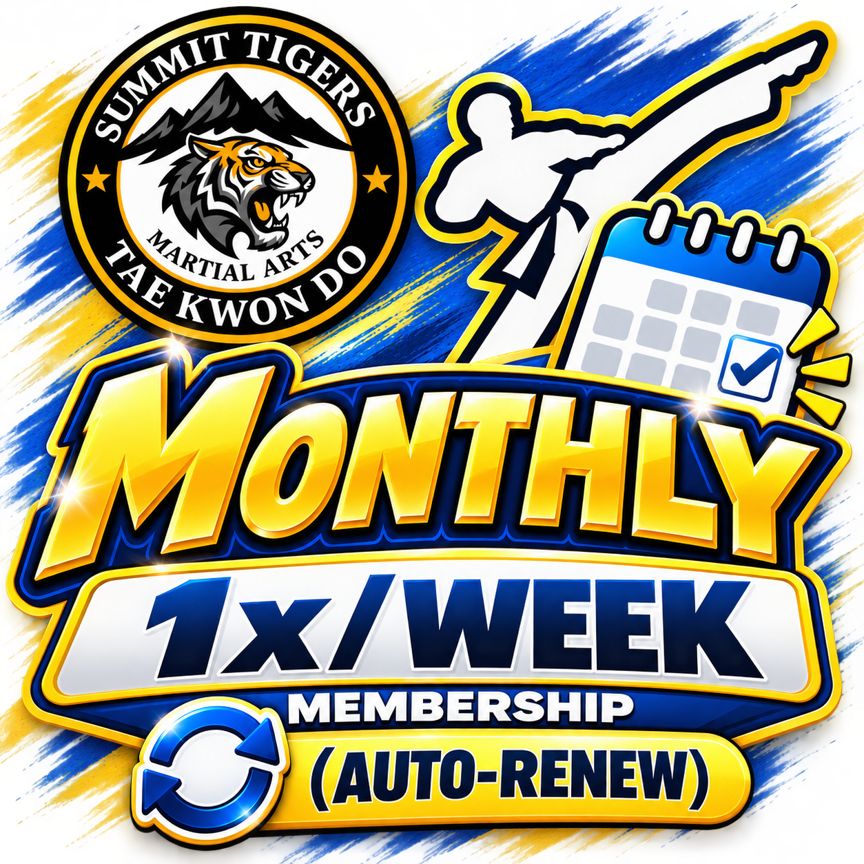 1-Year Taekwondo Membership — 1 Class per Week | Monthly Payments | Auto-Renew