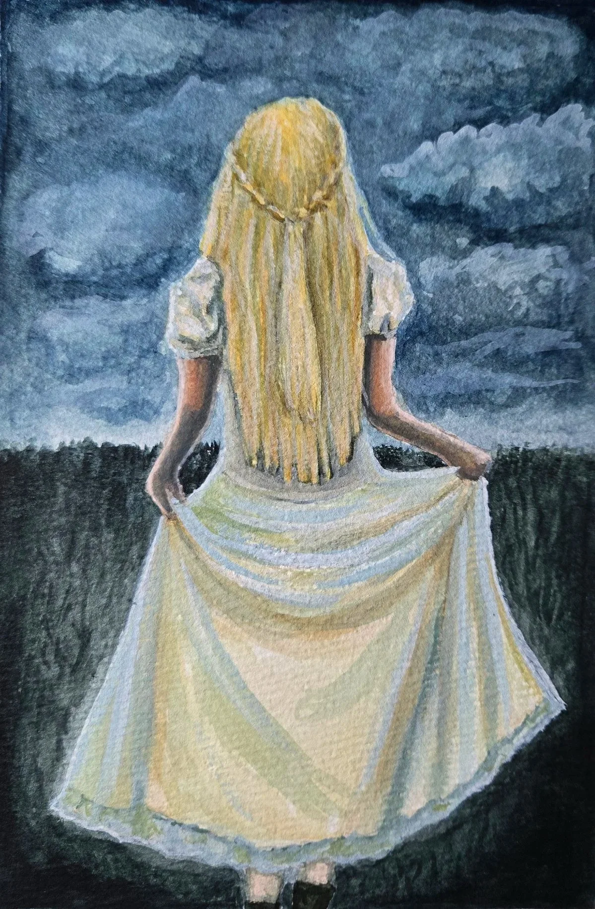 Portrait Series: Into the Storm - gouache
