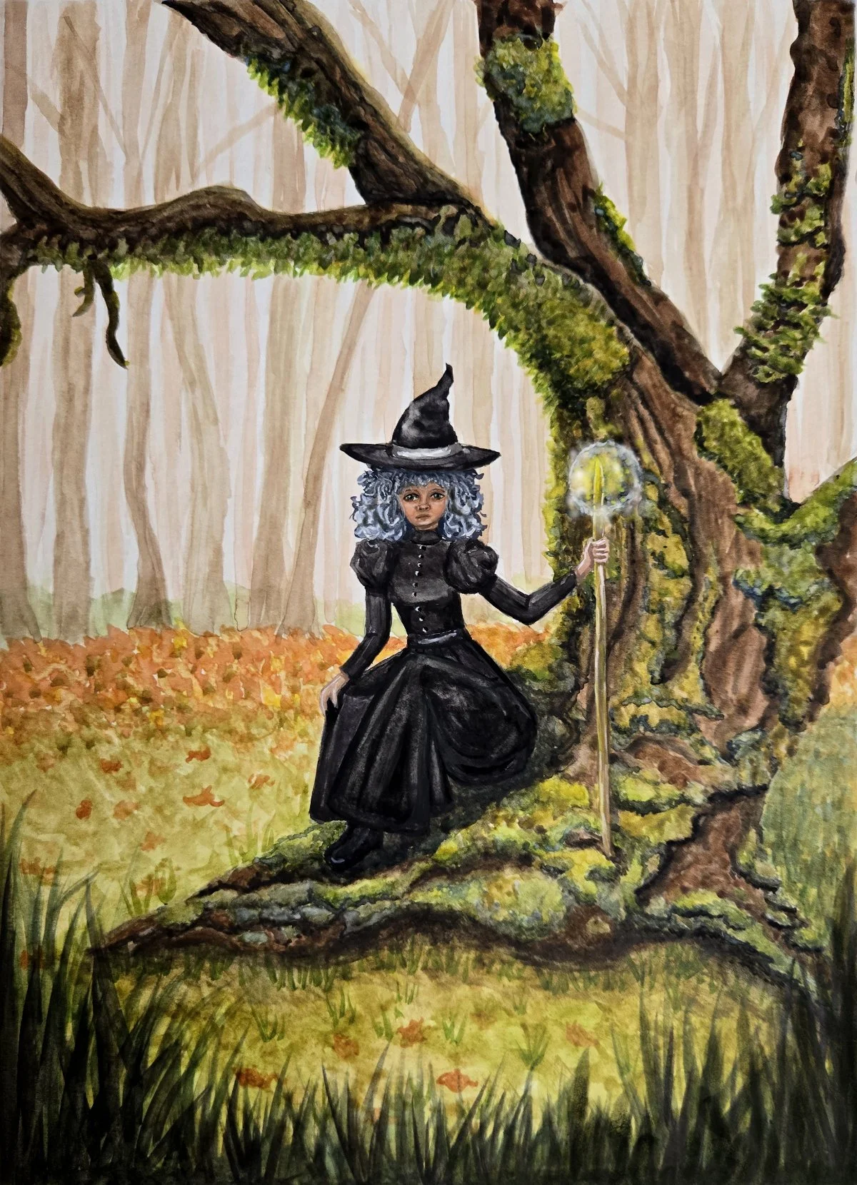 Portrait Series: Autumn Walk - watercolor