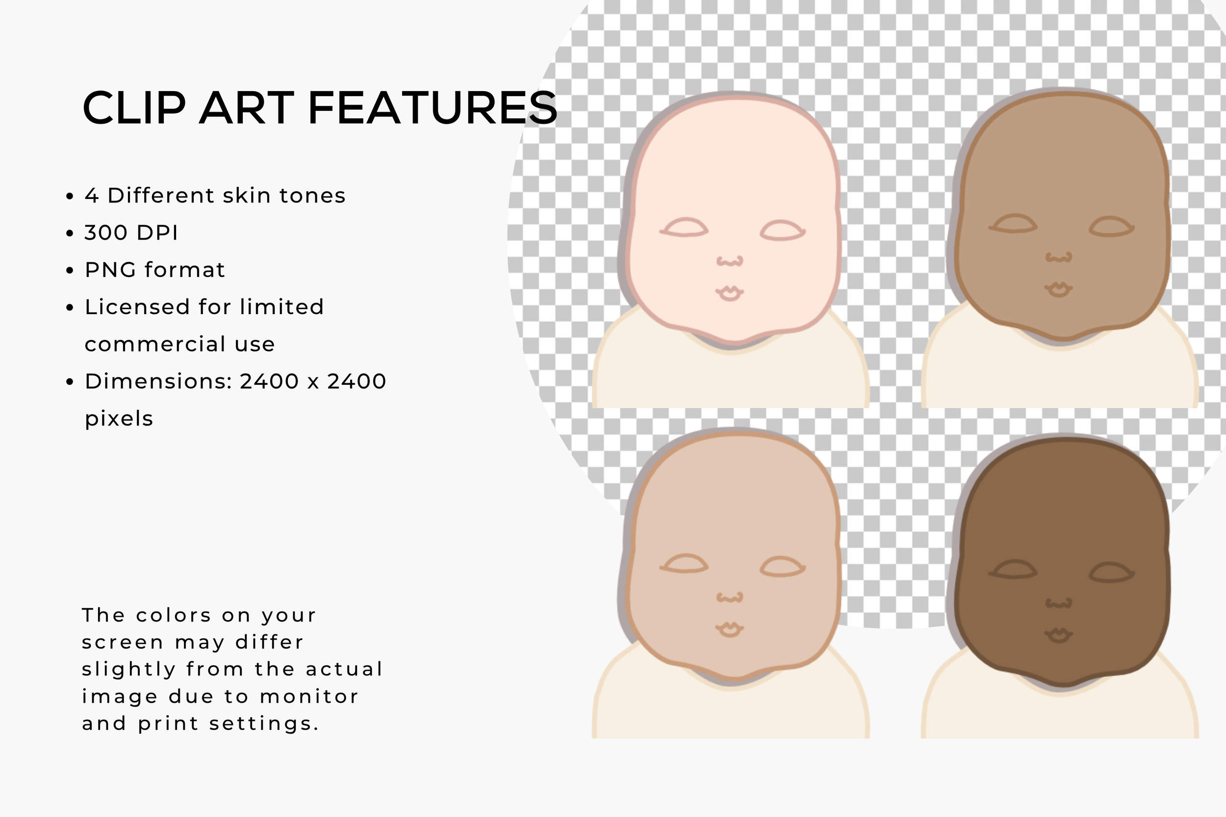 New Baby Bassinet Clip Art Bundle | Inclusive Baby PNG Set