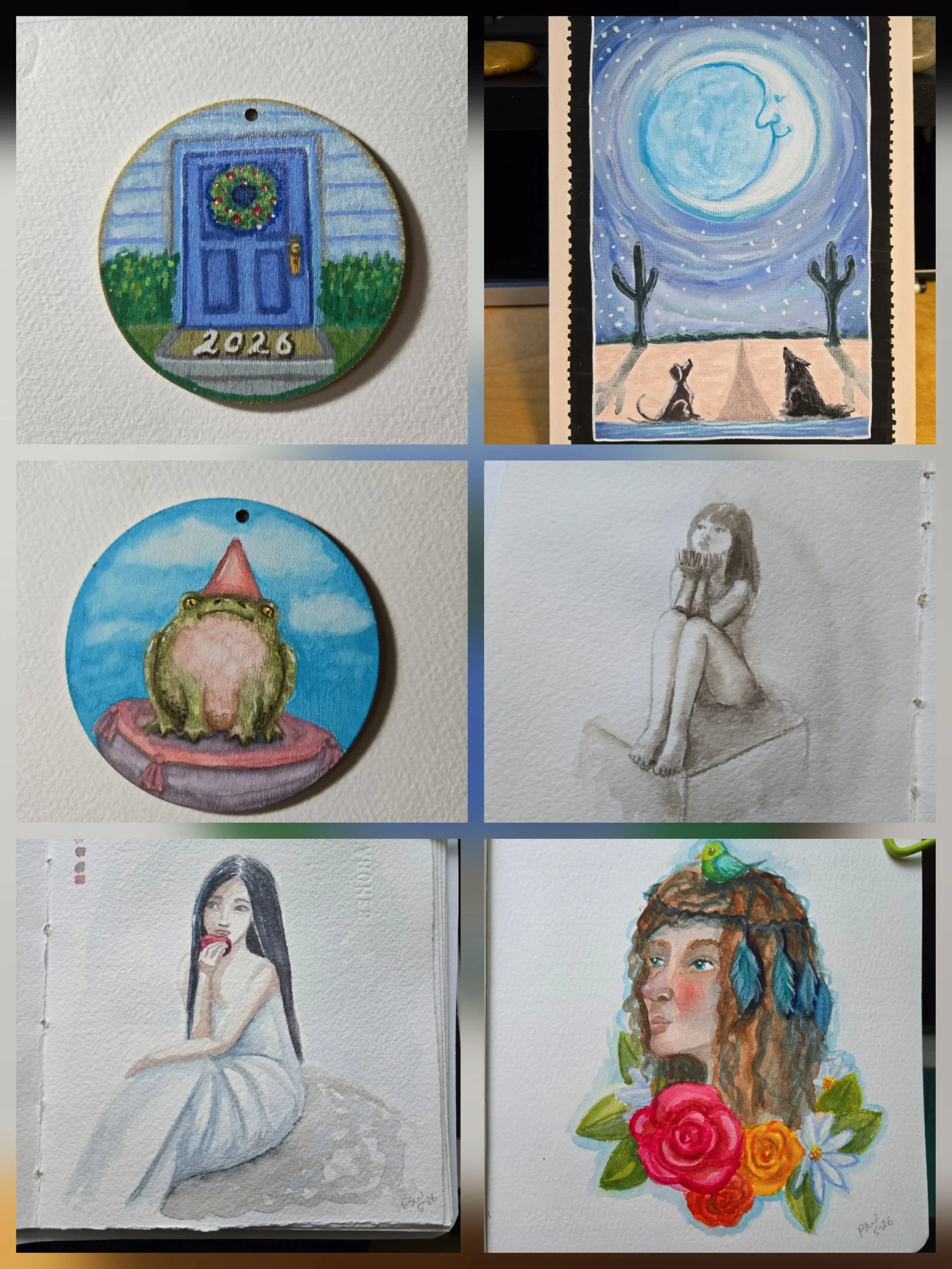 collage of 6 paintings