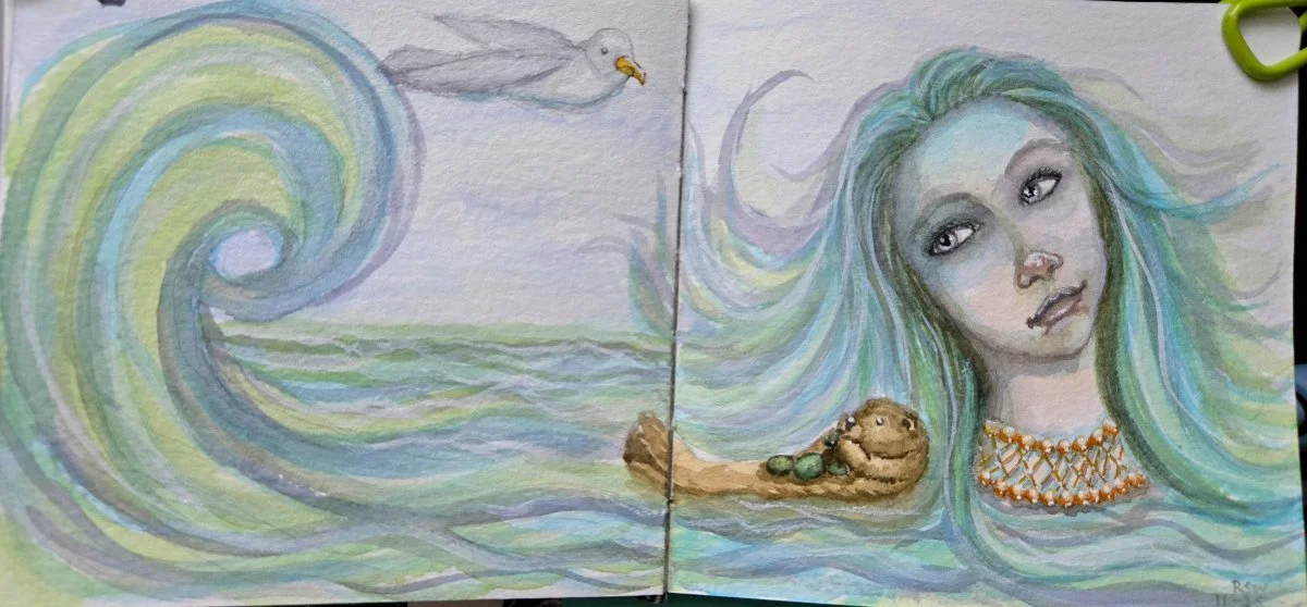 Mythology Series: Ocean Spirit - watercolor