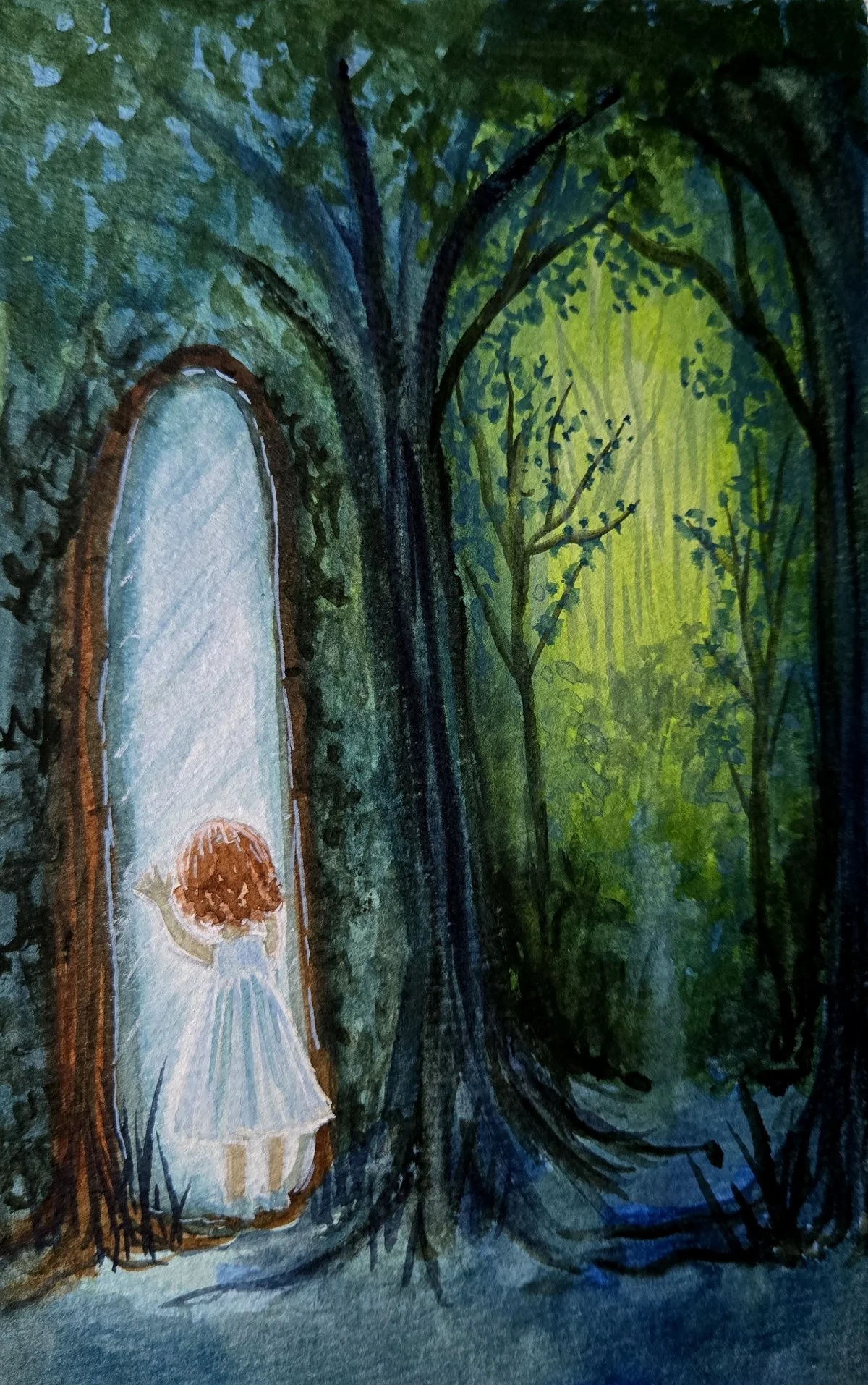 Dreamscape Series: Mirror Portal - gouache